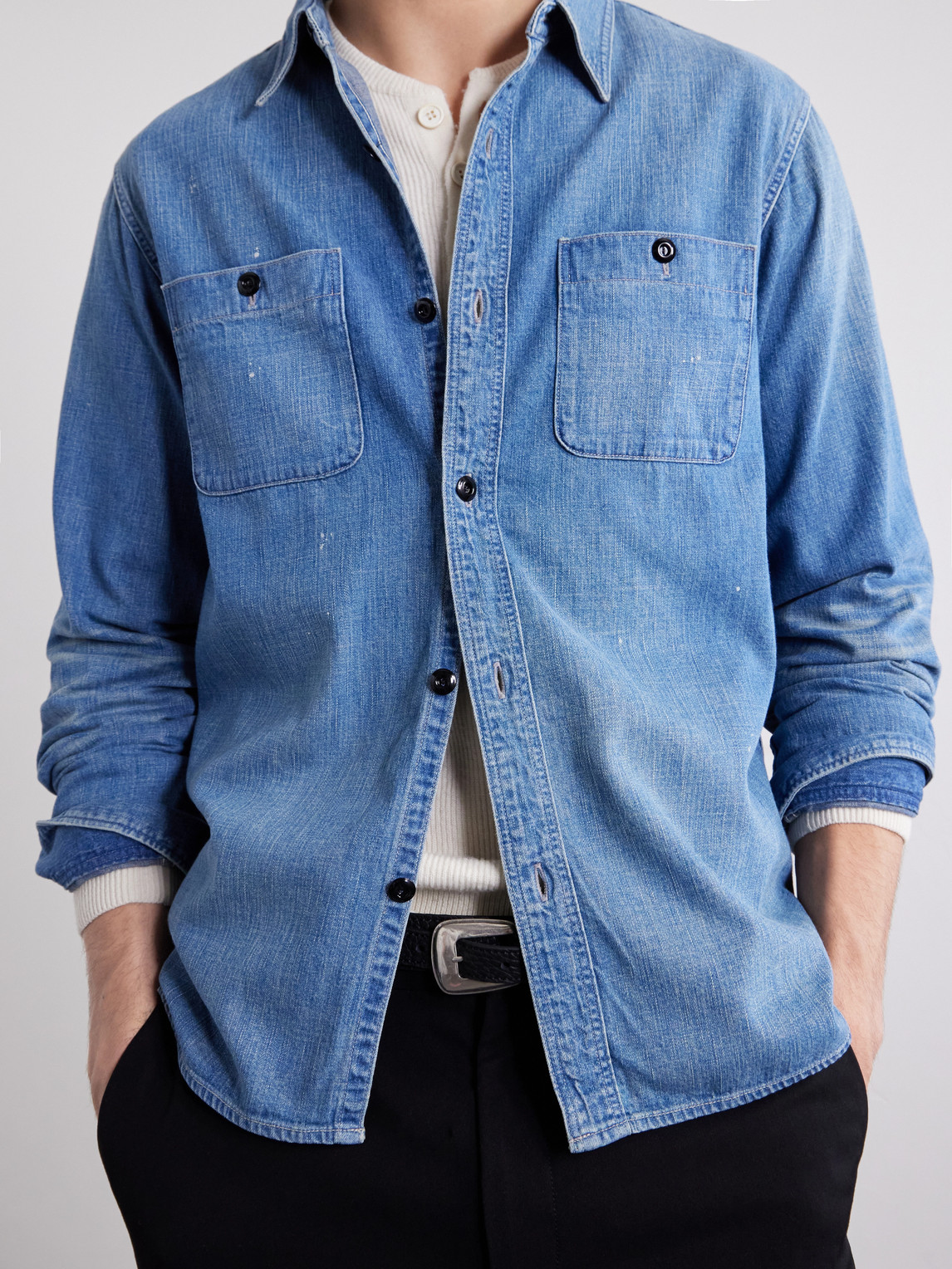 Distressed Denim Shirt