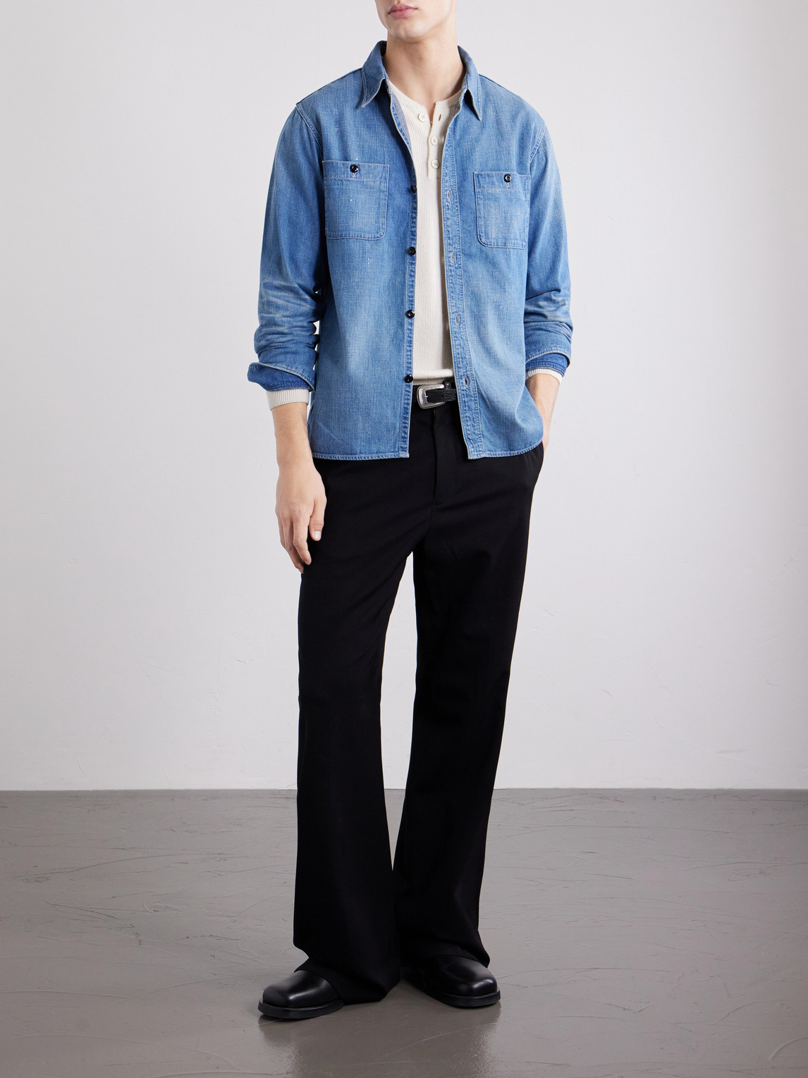 Distressed Denim Shirt