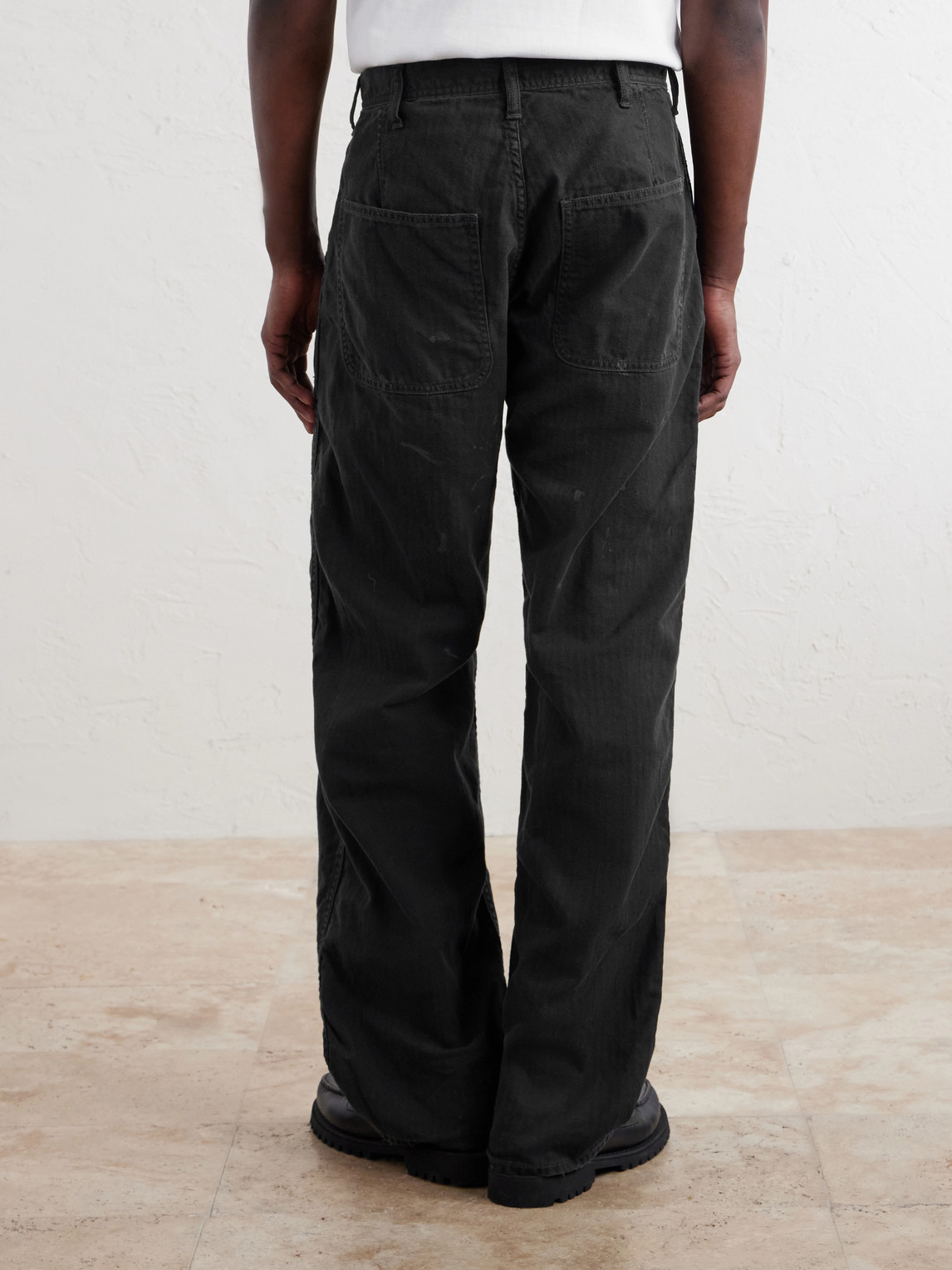 Usn Seamen'S Straight-Leg Herringbone Trousers