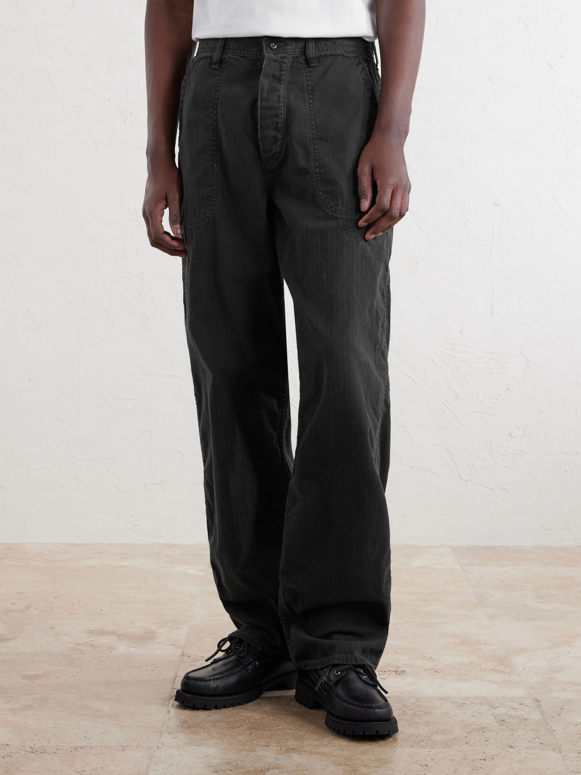 Usn Seamen'S Straight-Leg Herringbone Trousers