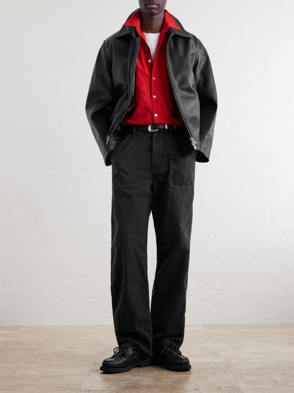 Usn Seamen'S Straight-Leg Herringbone Trousers