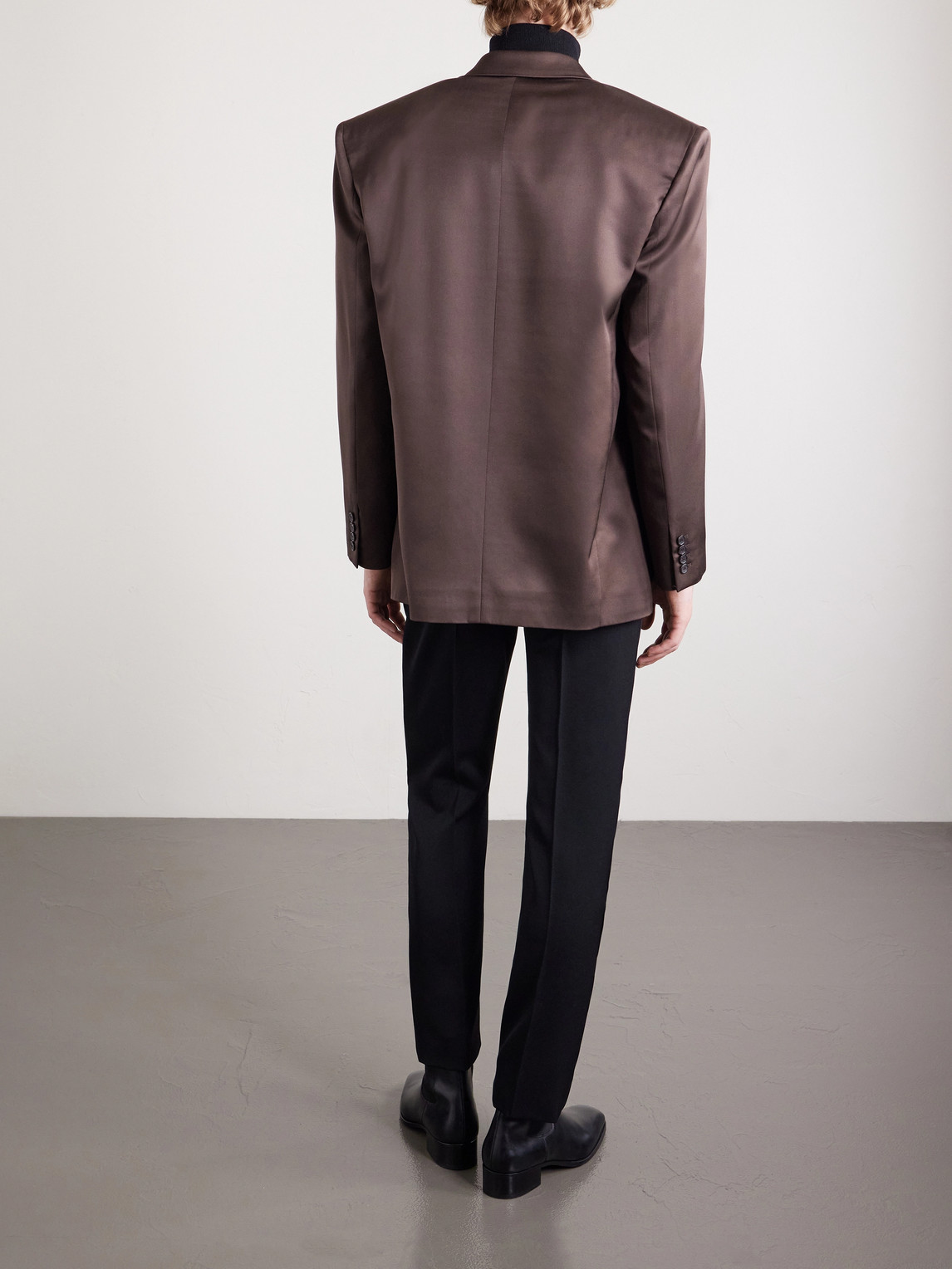 Slim-Fit Satin-Trimmed Grain De Poudre Wool Tuxedo Trousers