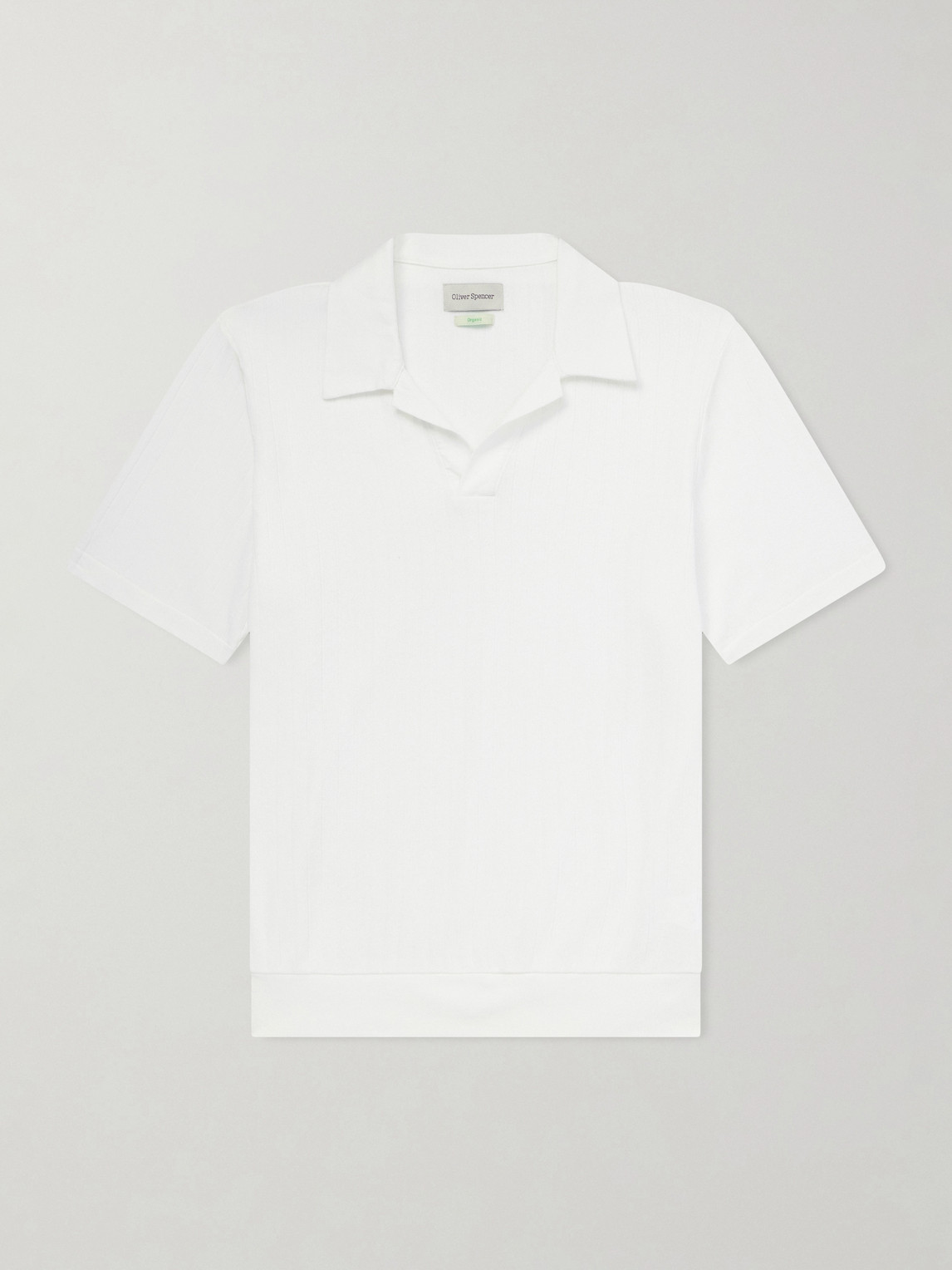 Oliver Spencer Westcott Open-collar Organic Cotton Polo Shirt In White