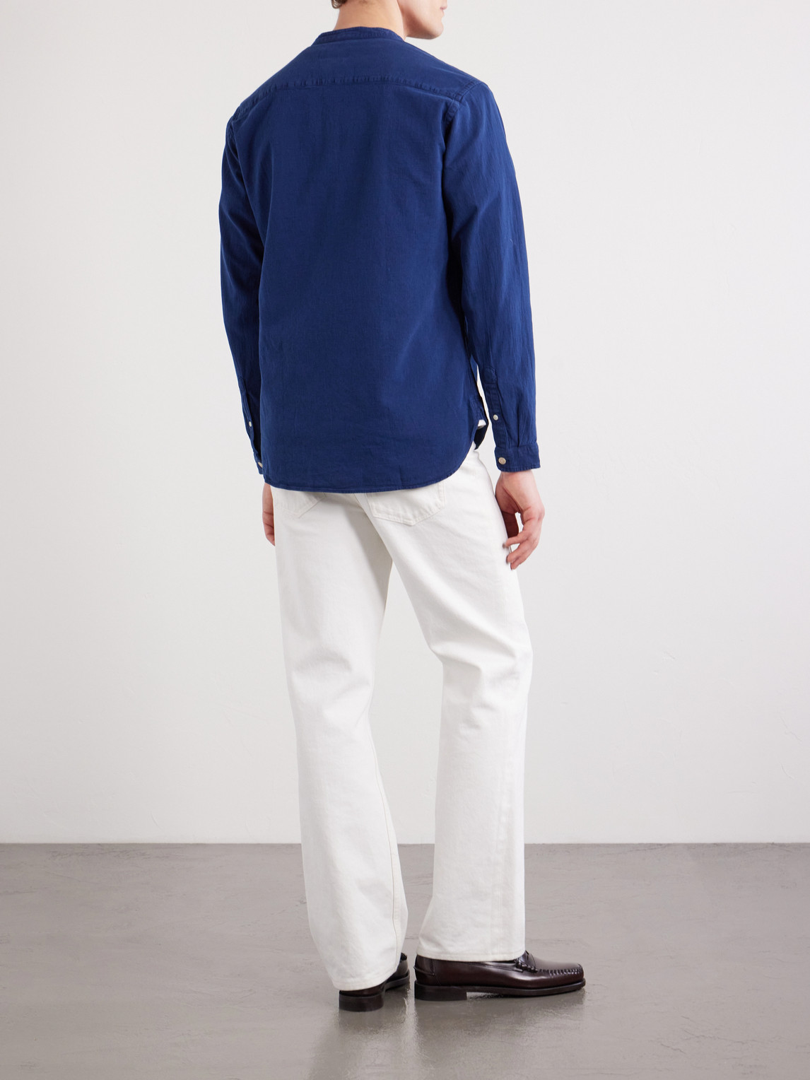 Kildale Grandad-Collar Cotton Shirt