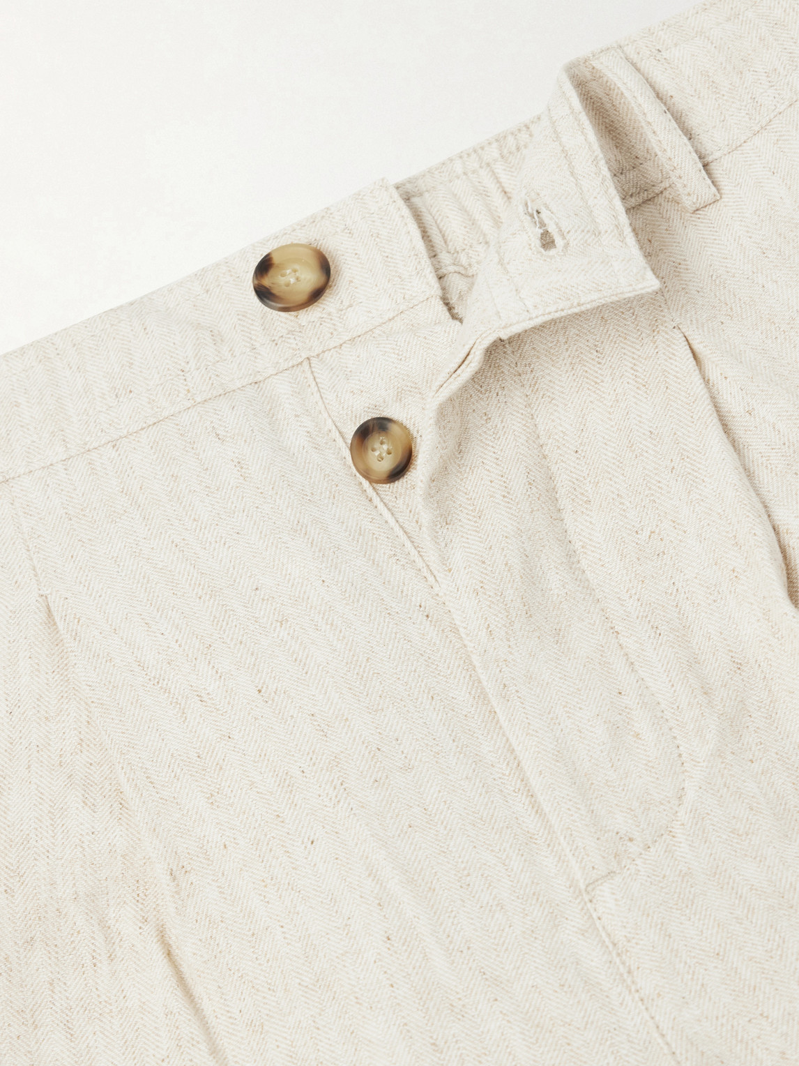 Cotton And Linen-Blend Drawstring Trousers