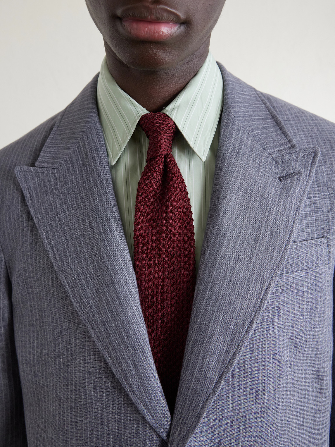 Wilkins Pinstriped Linen Suit Jacket