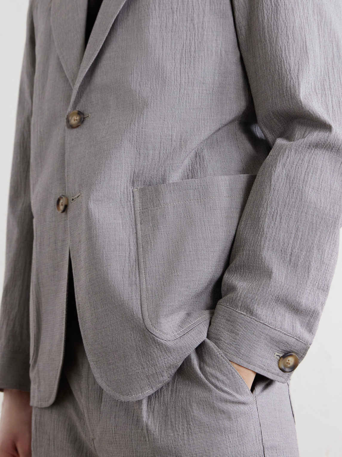 Finsbury Checked Cotton-Blend Seersucker Suit Jacket