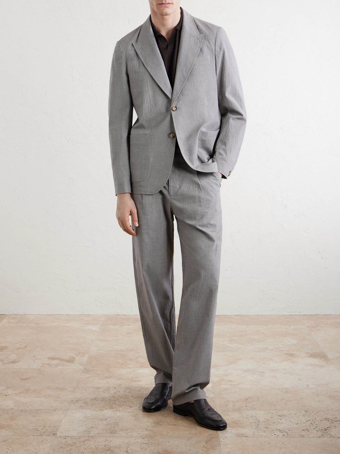 Finsbury Checked Cotton-Blend Seersucker Suit Jacket