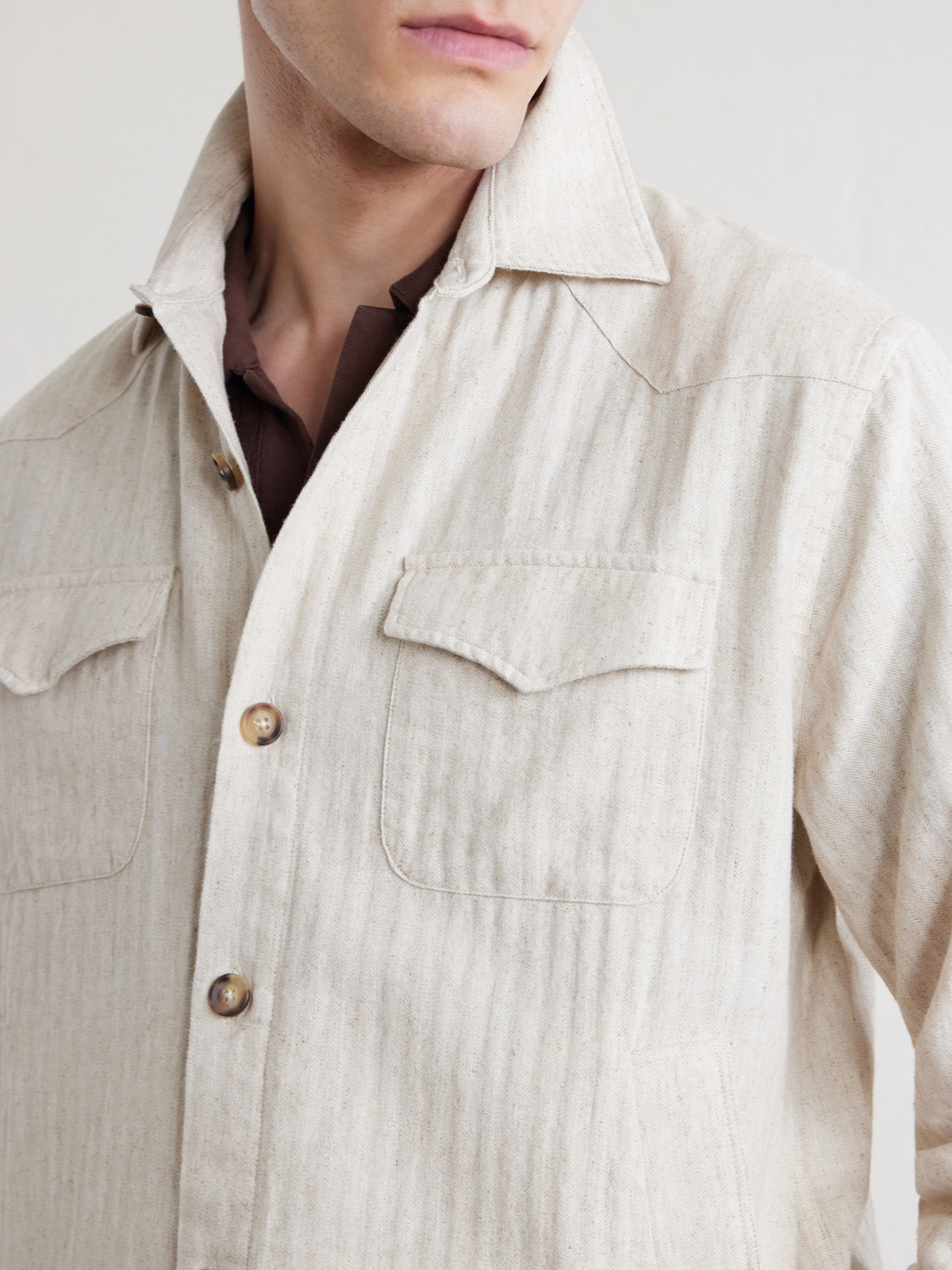 Witley Striped Cotton And Linen-Blend Jacket