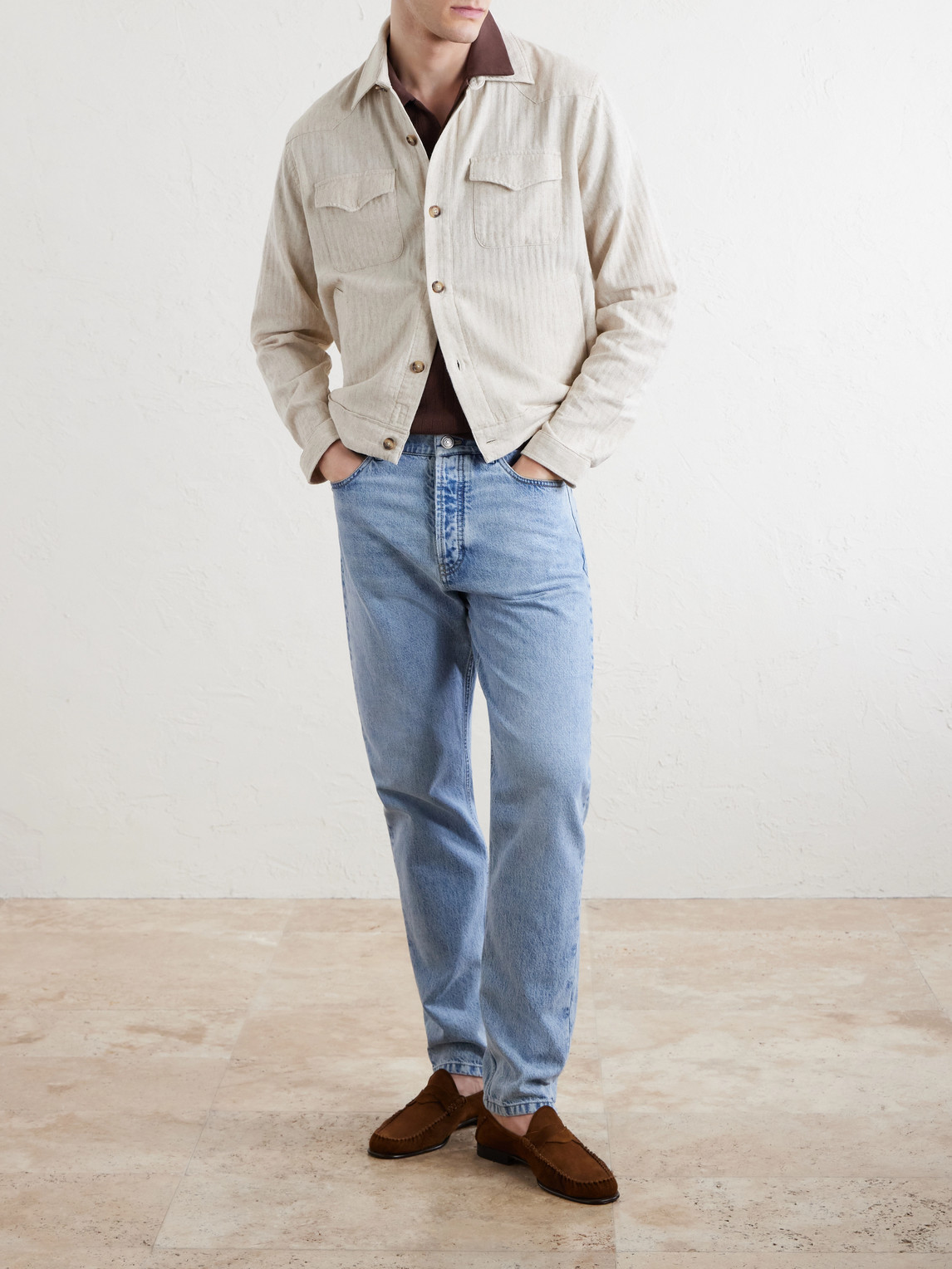 Witley Striped Cotton And Linen-Blend Jacket