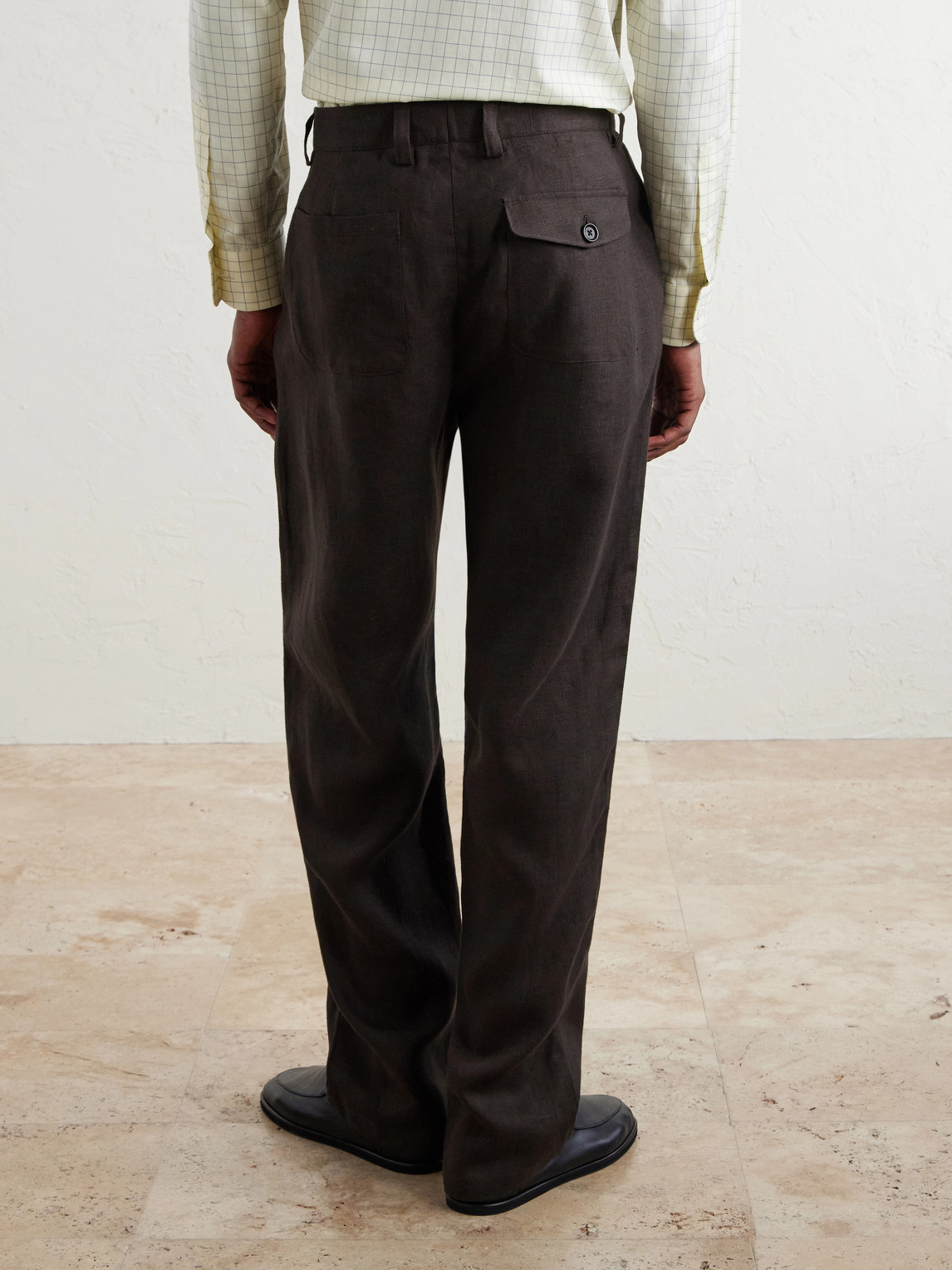 Coney Straight-Leg Pleated Linen Suit Trousers