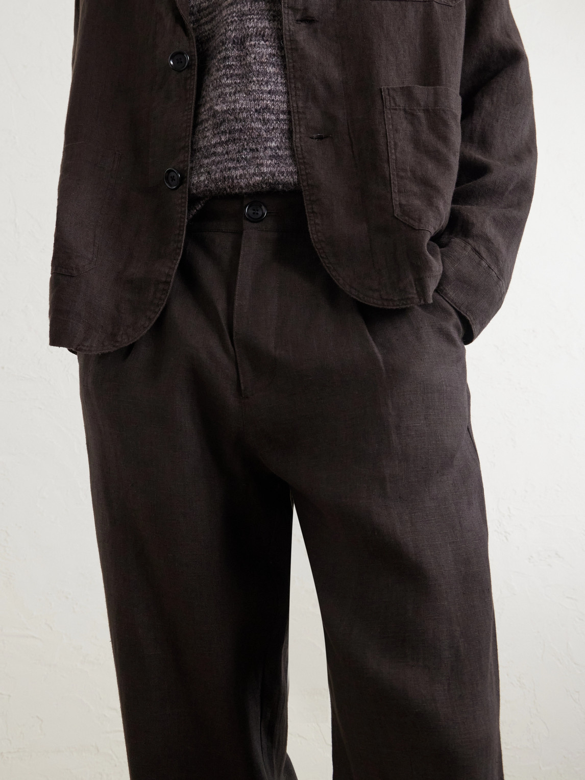 Coney Straight-Leg Pleated Linen Suit Trousers