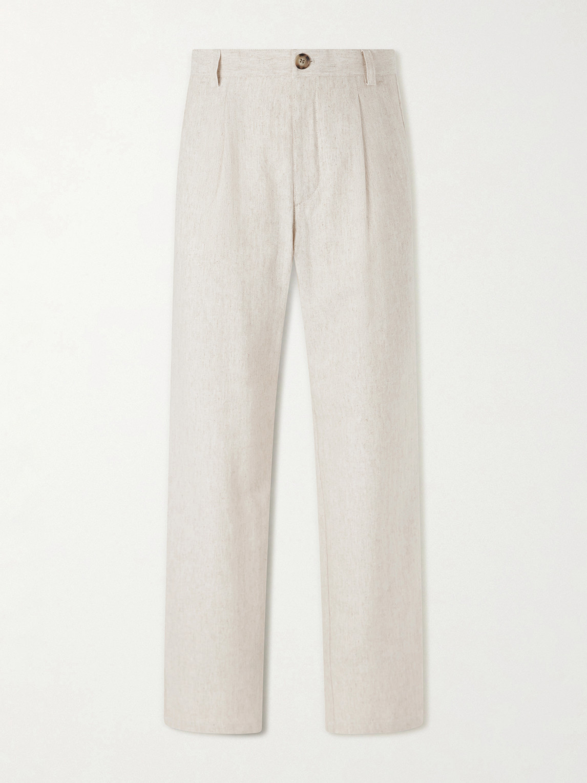 Oliver Spencer Morton Straight-Leg Pleated Cotton and Linen-Blend Trousers - Men | Thumbnail 7 Oliver Spencer Morton Straight-Leg Pleated Cotton and Linen-Blend Trousers - Men | Thumbnail 7