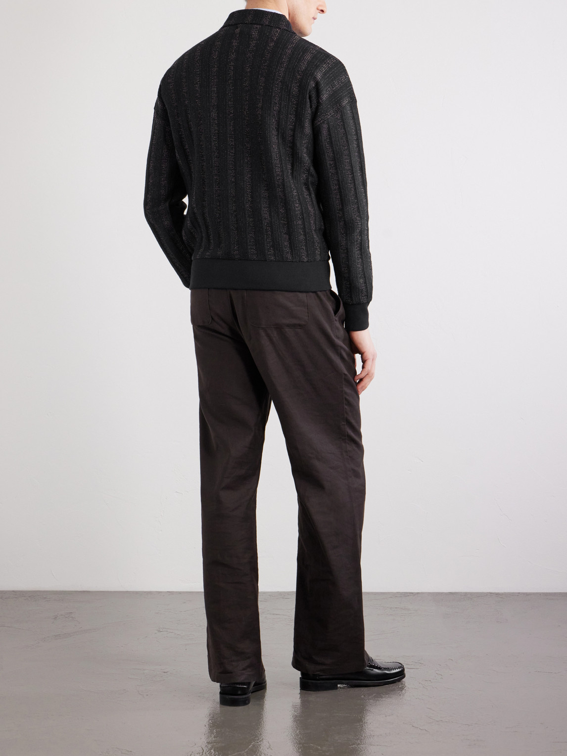 Lorimer Cotton-Blend Jacquard Half-Zip Sweater