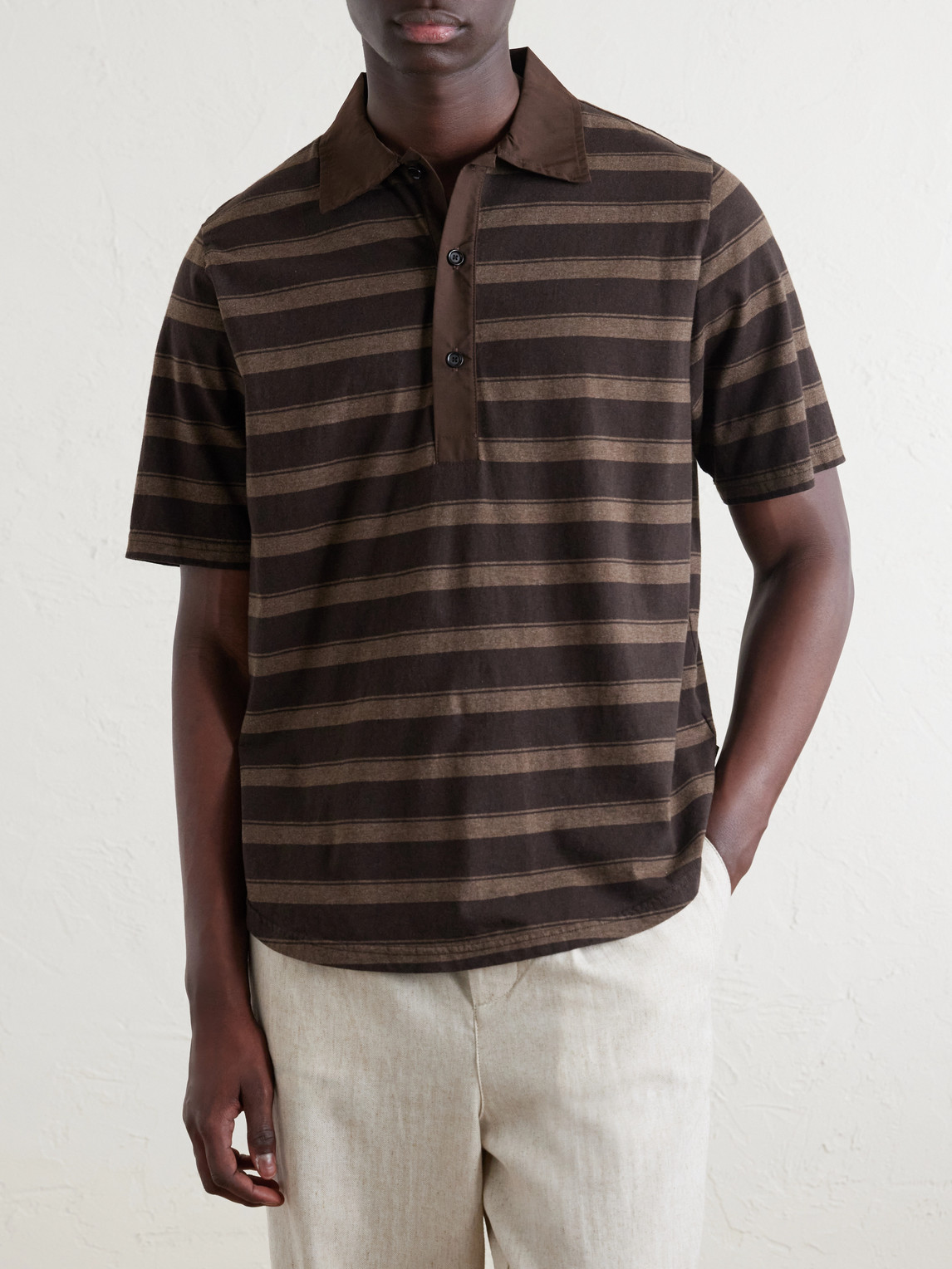 Stanfield Striped Organic Cotton Polo Shirt