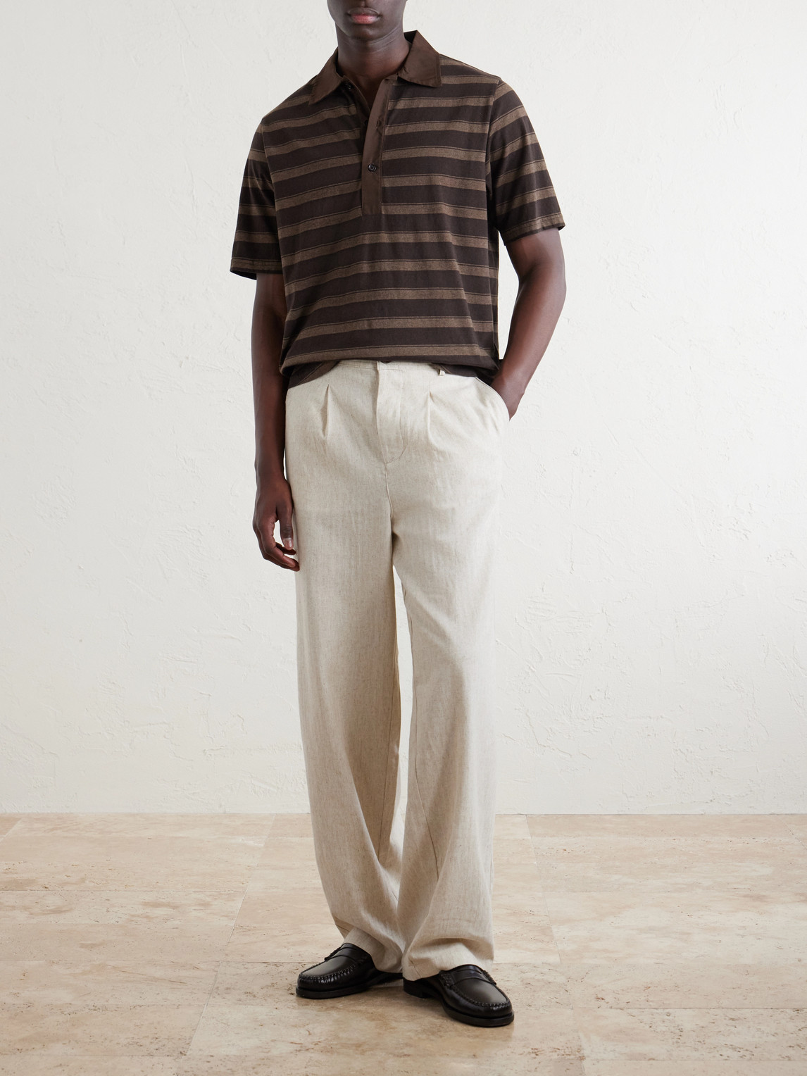 Stanfield Striped Organic Cotton Polo Shirt