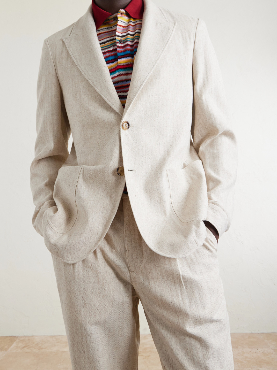 Tillman Herringbone Cotton And Linen-Blend Suit Jacket