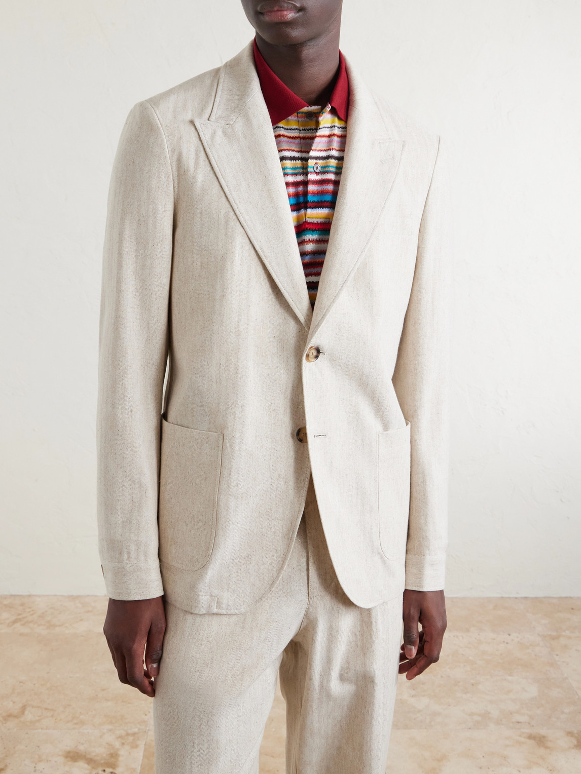 Tillman Herringbone Cotton And Linen-Blend Suit Jacket