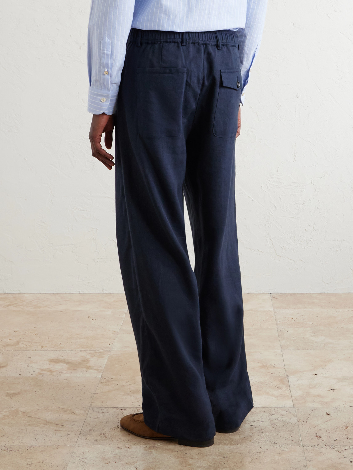  Oliver Spencer - Oxford Straight-leg Striped Linen Drawstring Trousers - Men - Blue - S 