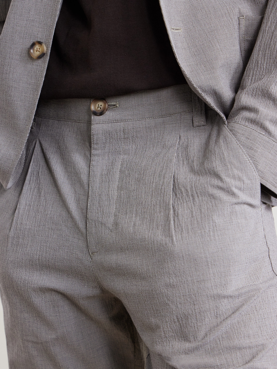 Morton Straight-Leg Pleated Checked Cotton-Blend Suit Trousers