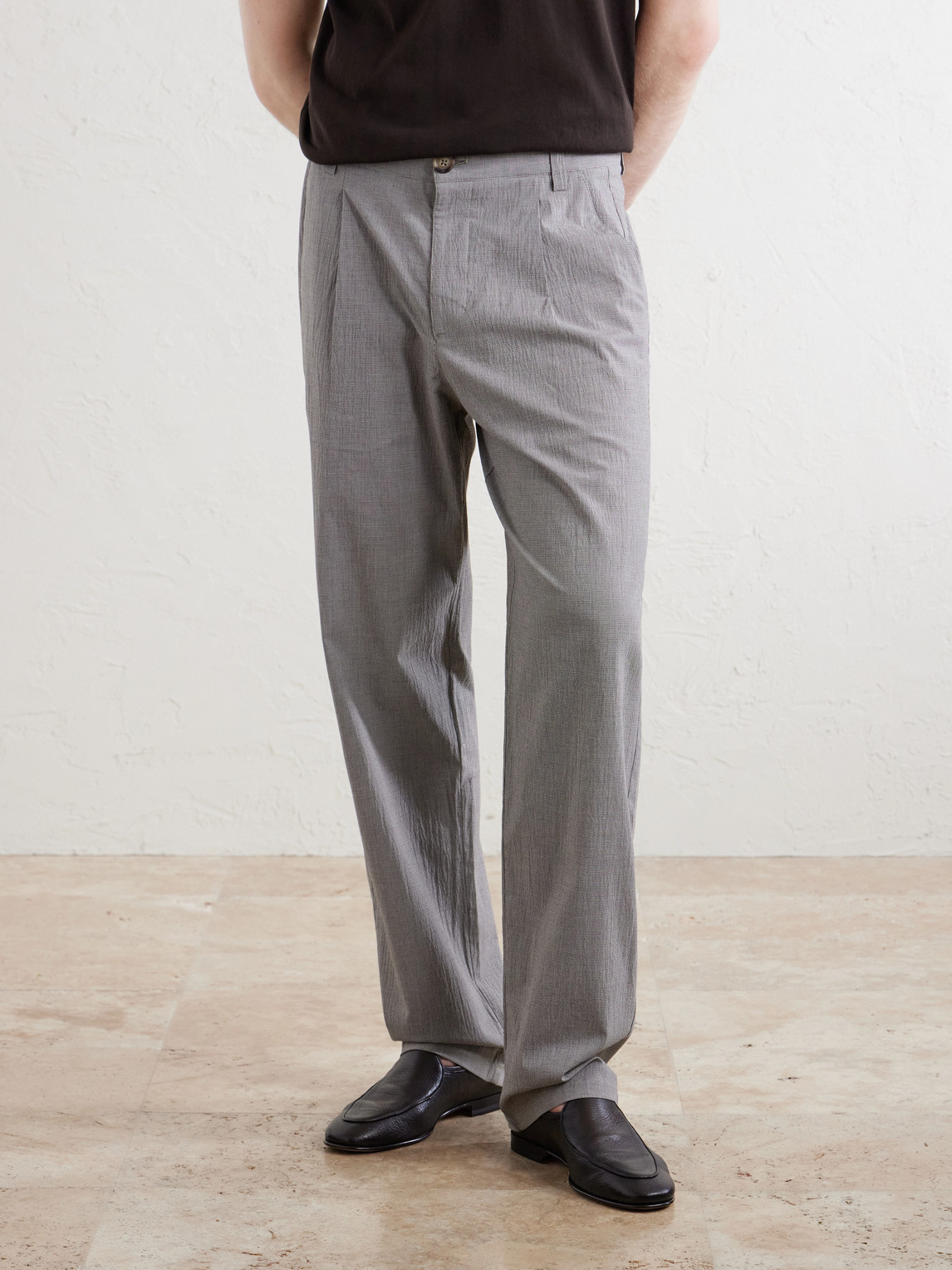  Oliver Spencer - Morton Straight-leg Pleated Checked Cotton-blend Suit Trousers - Men - Gray - Uk/us 30 