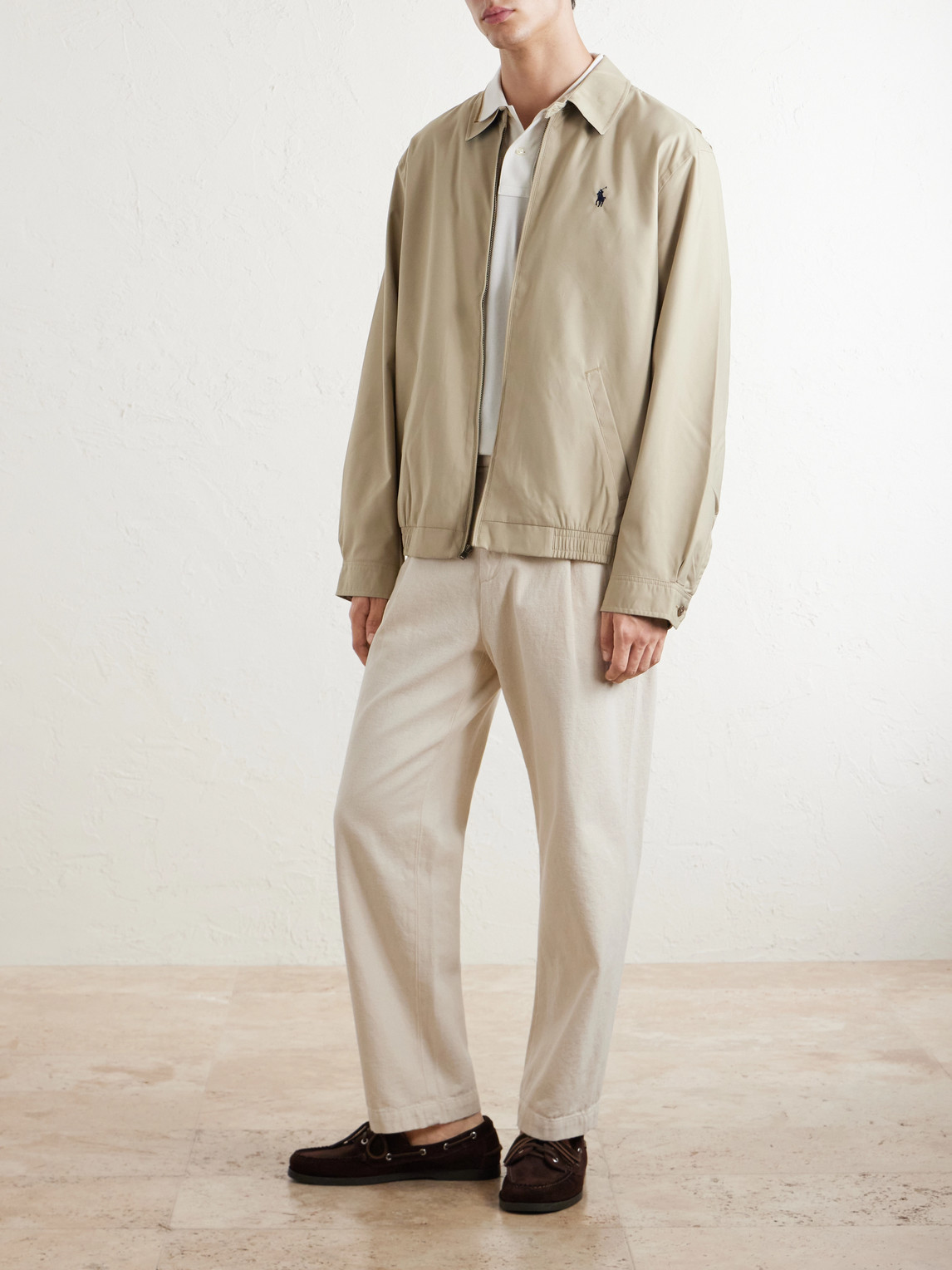 Polo Ralph Lauren Mens Khaki Uniform Bi-swing Brand-embroidered Regular-fit Woven Windbreaker Jacket Xxl In Neutral