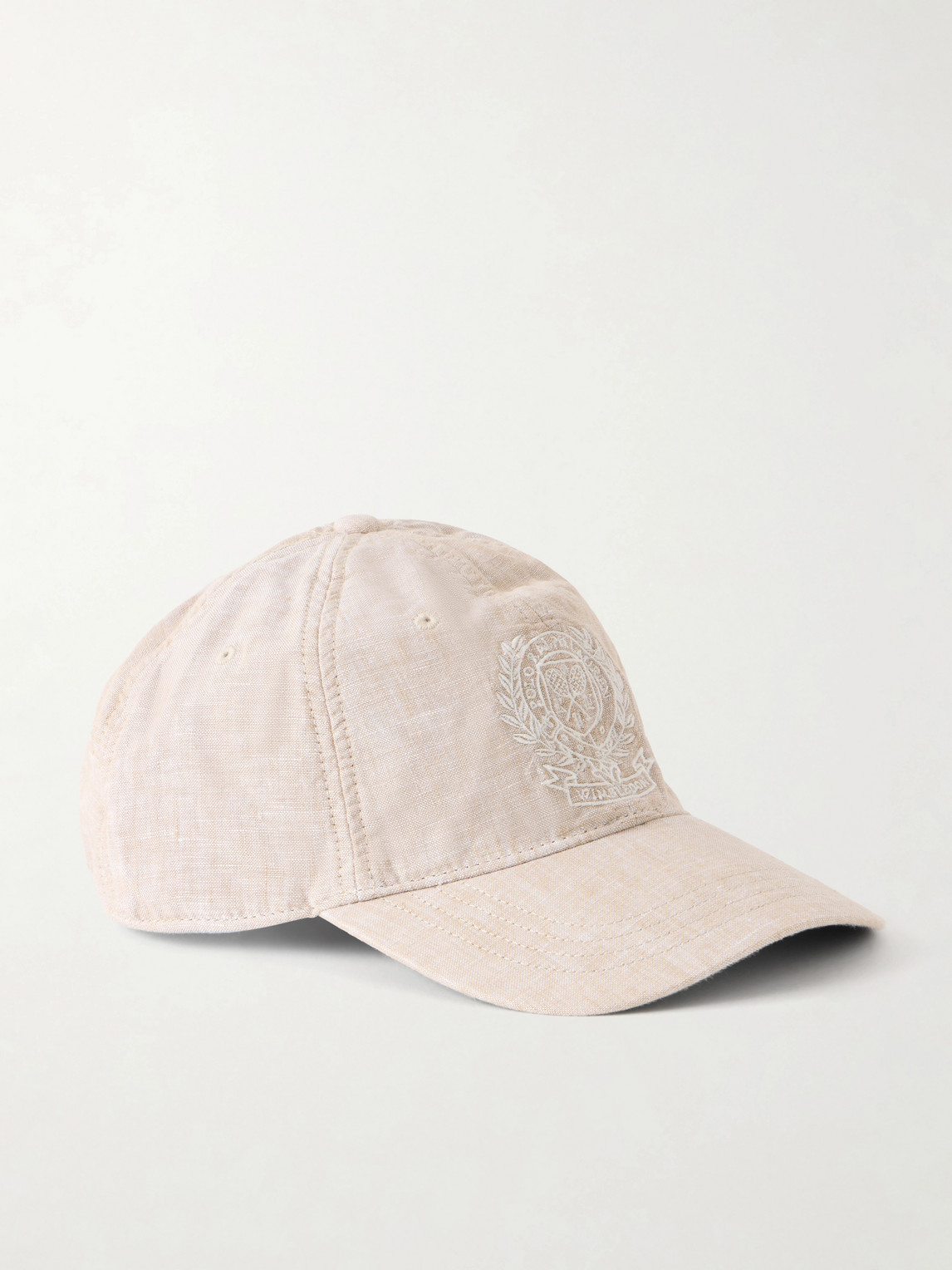 Polo Ralph Lauren Wimbledon Logo-embroidered Linen Baseball Cap In Neutral
