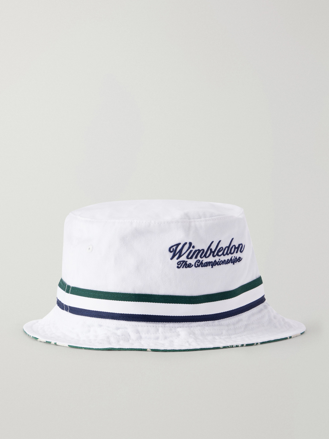 Polo Ralph Lauren Wimbledon Logo-embroidered Reversible Cotton-twill Bucket Hat In White