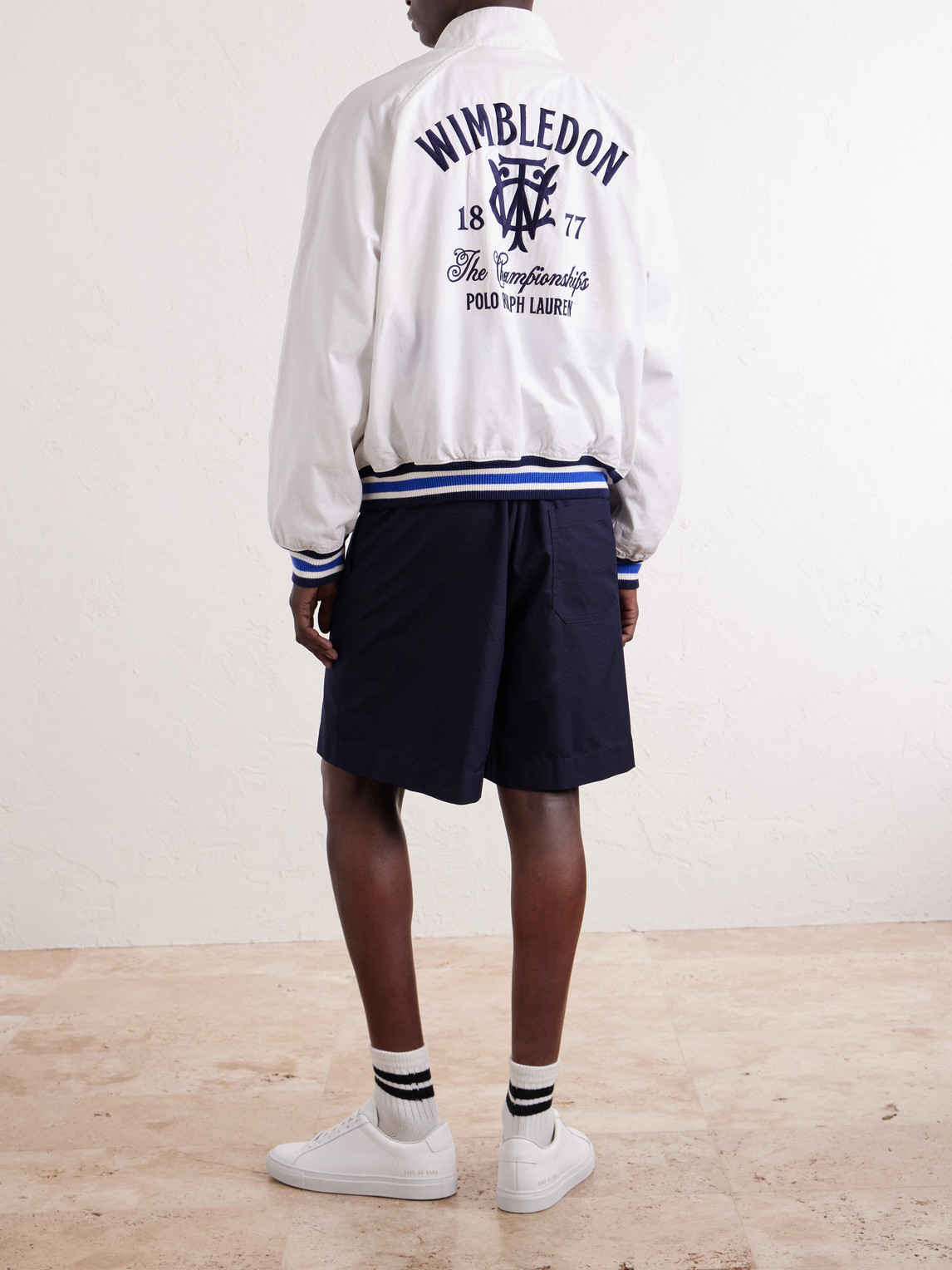 Polo Ralph Lauren Wimbledon Logo-Embroidered Striped Cotton Blouson Jacket - Men | Thumbnail 4 Polo Ralph Lauren Wimbledon Logo-Embroidered Striped Cotton Blouson Jacket - Men | Thumbnail 4