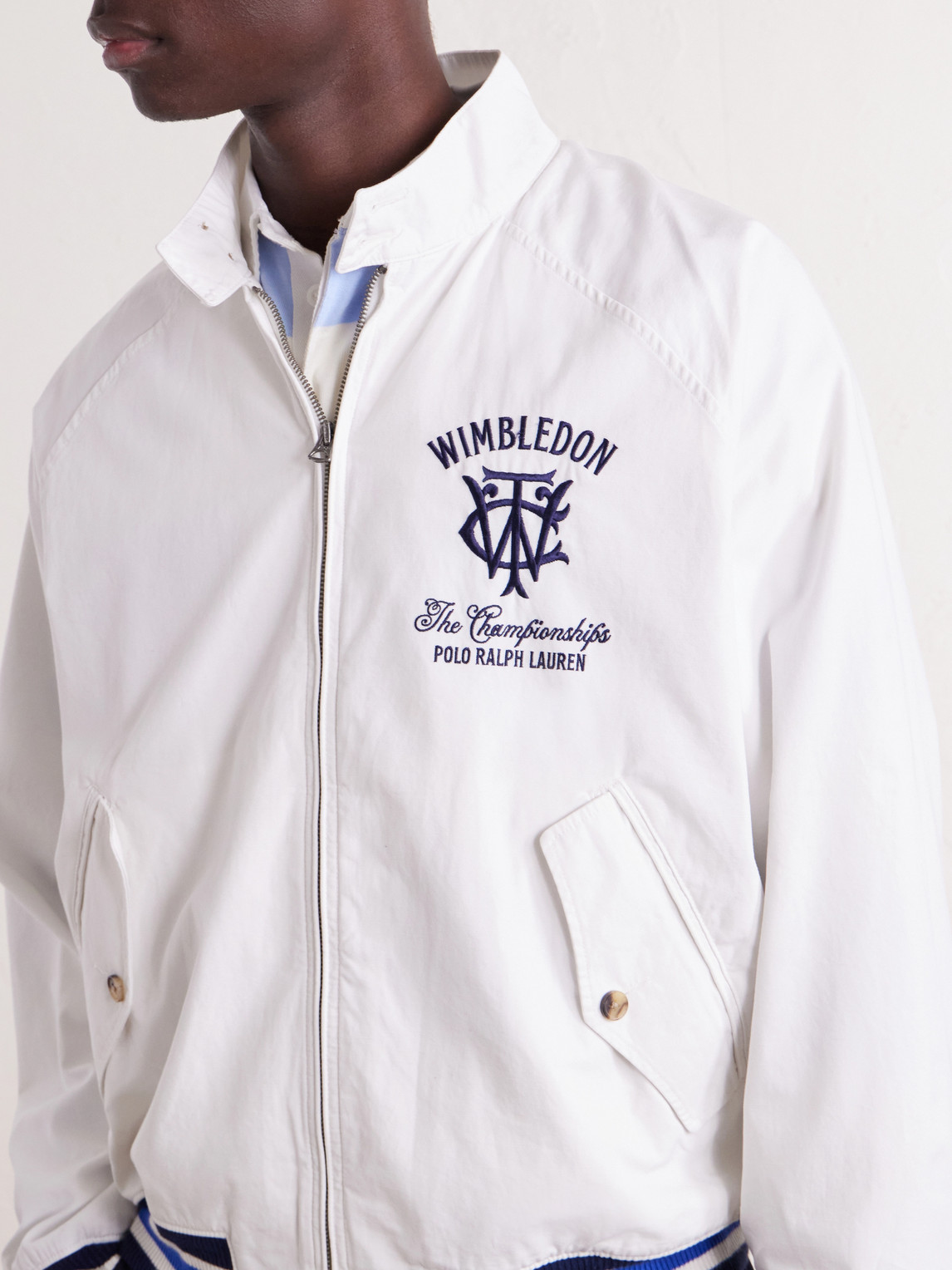 Polo Ralph Lauren Wimbledon Logo-Embroidered Striped Cotton Blouson Jacket - Men | Thumbnail 5 Polo Ralph Lauren Wimbledon Logo-Embroidered Striped Cotton Blouson Jacket - Men | Thumbnail 5