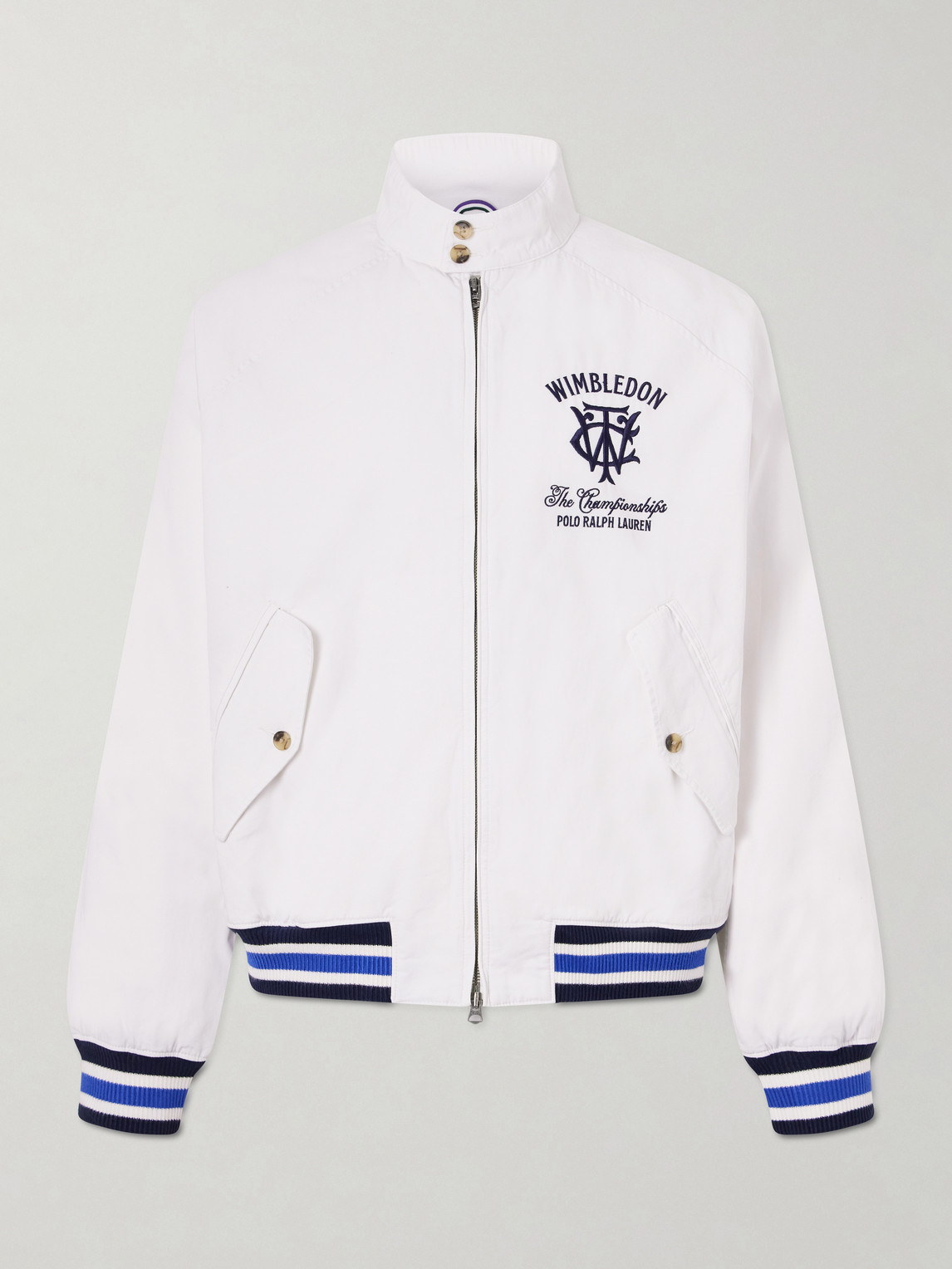 Polo Ralph Lauren Wimbledon Logo-Embroidered Striped Cotton Blouson Jacket - Men