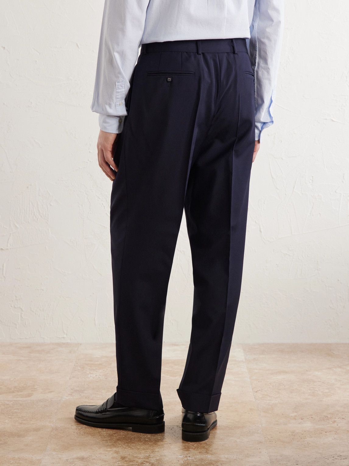 Officine Générale - Hugo Straight-Leg Pleated Virgin Wool Trousers