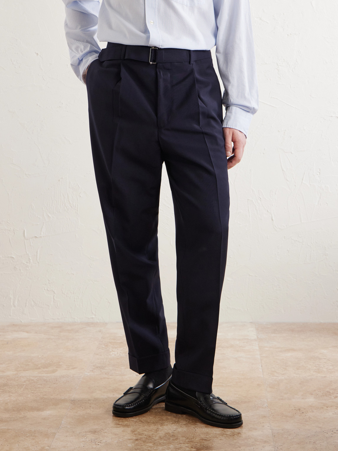 Officine Générale - Hugo Straight-Leg Pleated Virgin Wool Trousers
