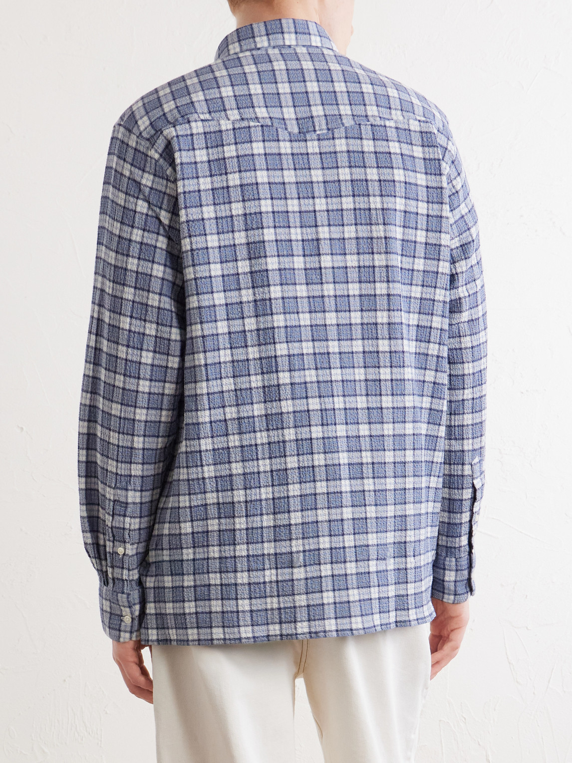 Officine Générale - Arsene Checked Cotton-Blend Shirt