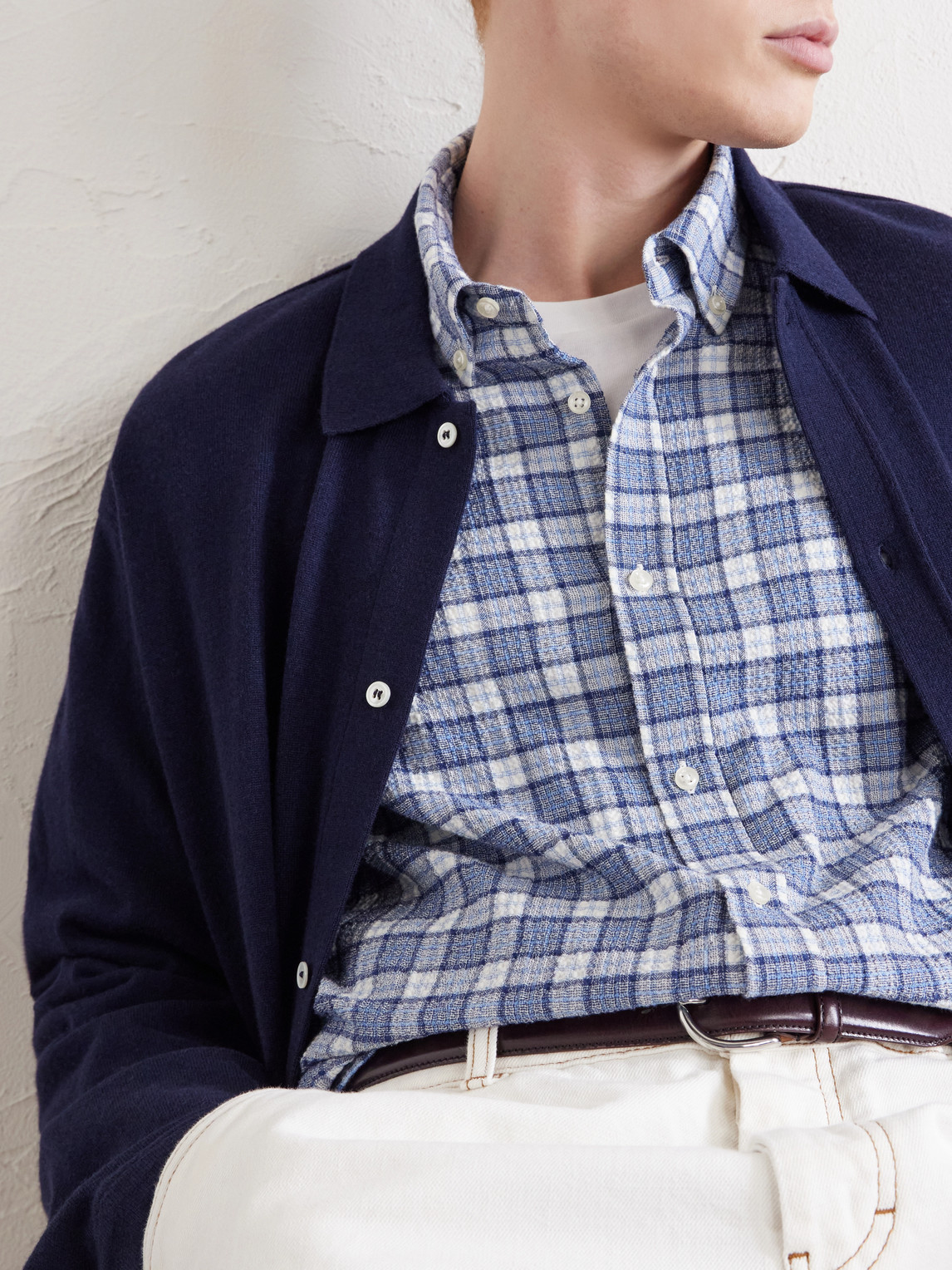 Officine Générale - Arsene Checked Cotton-Blend Shirt