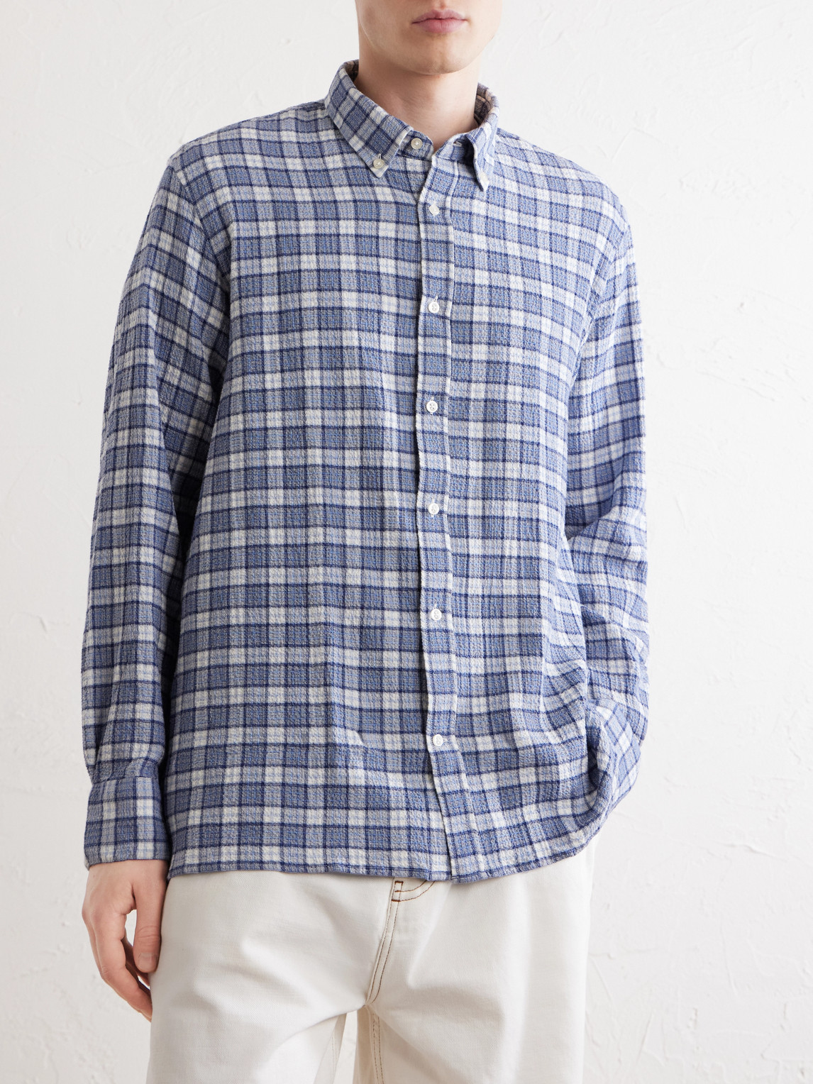 Officine Générale - Arsene Checked Cotton-Blend Shirt