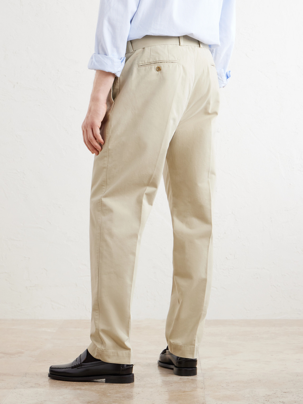 Officine Générale - Straight-Leg Pleated Cotton-Twill Chinos