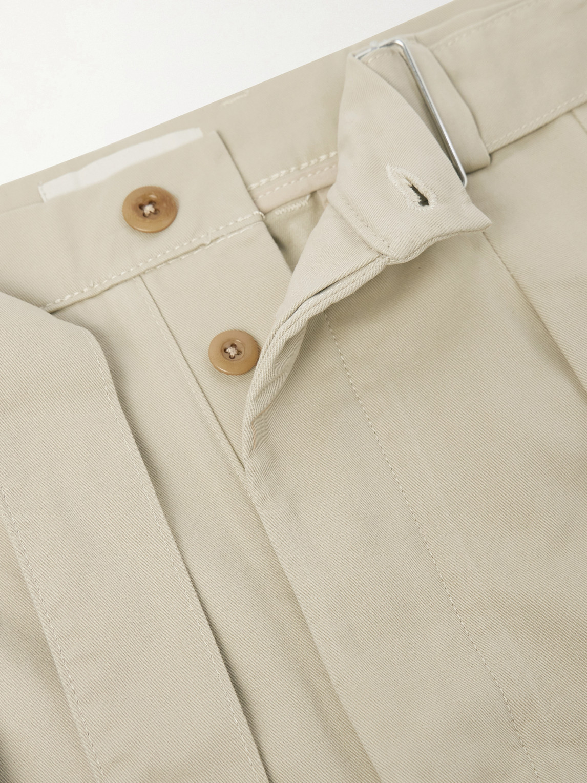 Officine Générale - Straight-Leg Pleated Cotton-Twill Chinos