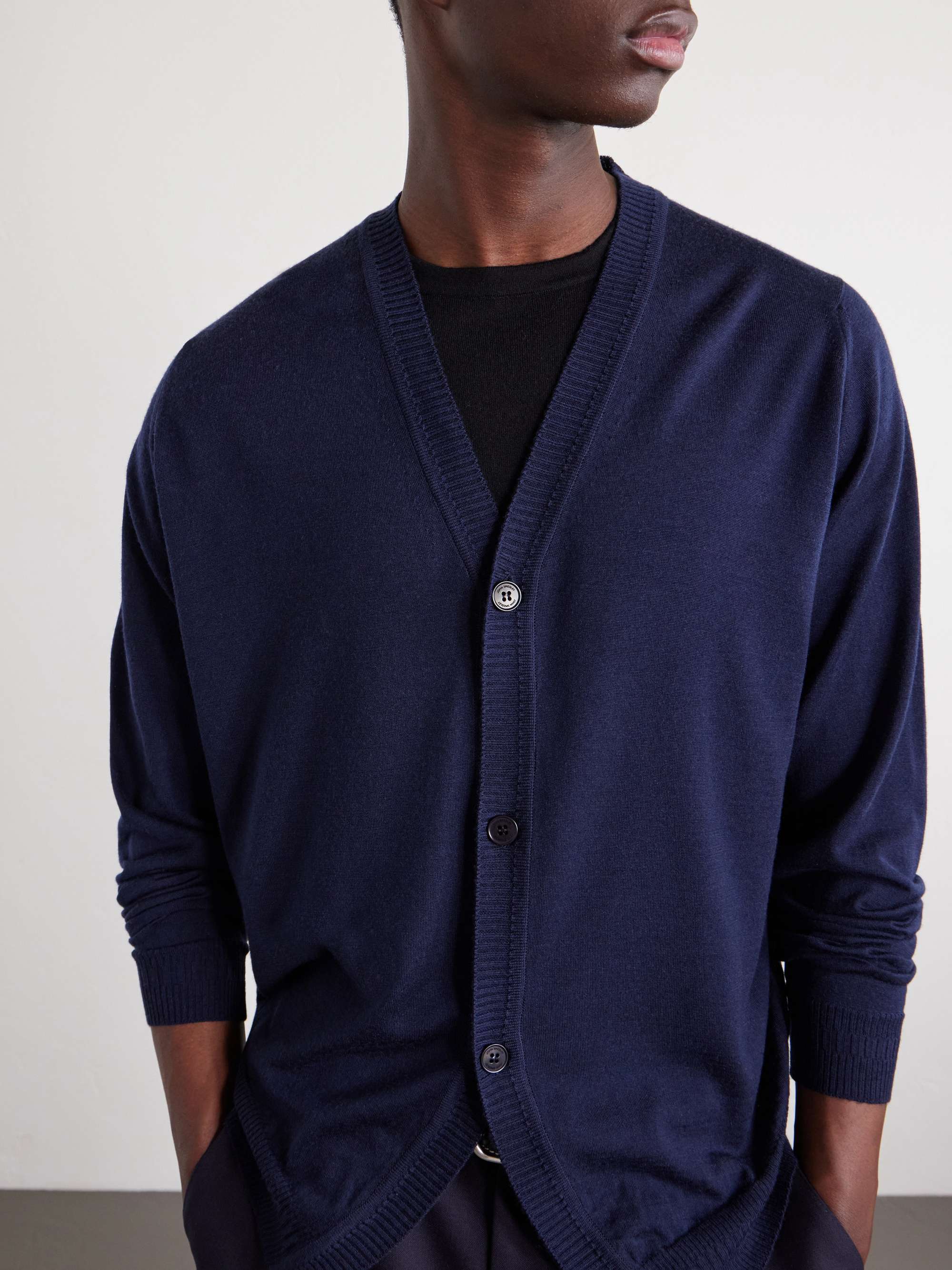 JOHN SMEDLEY + Bill Nighy Merino Wool Cardigan for Men | MR PORTER