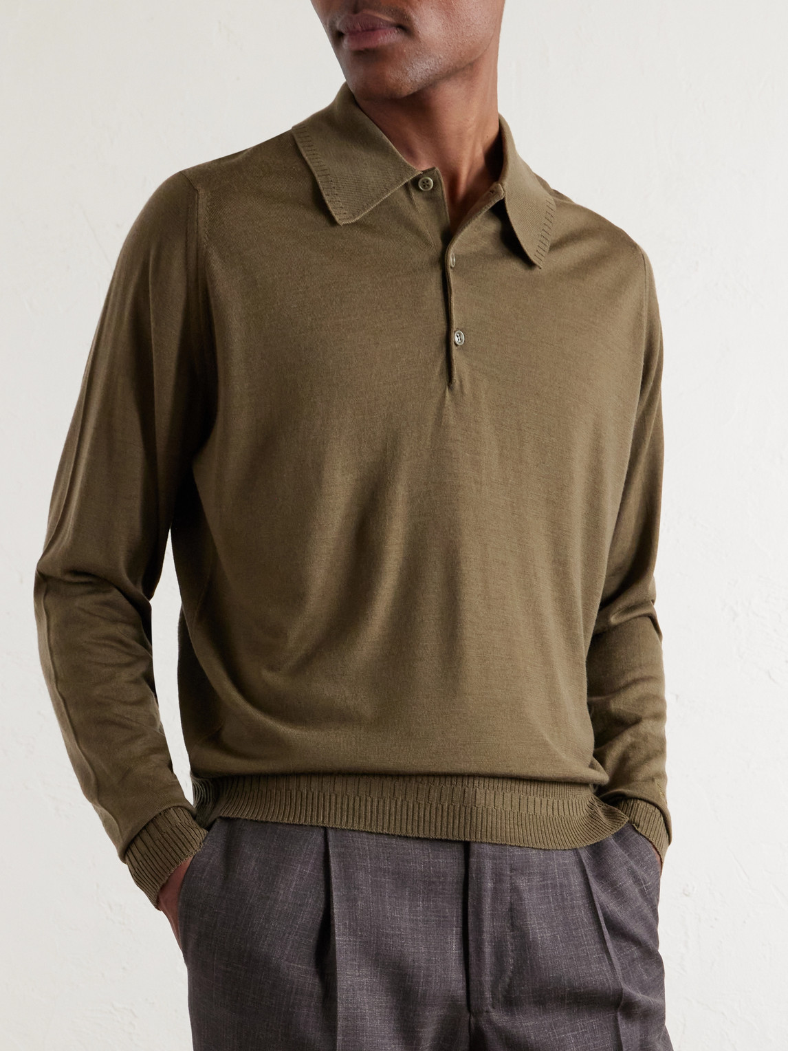 Bill Nighy Merino Wool Polo T-Shirt