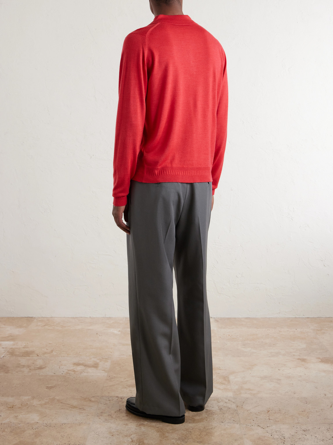 Bill Nighy Cashmere And Silk-Blend Polo T-Shirt