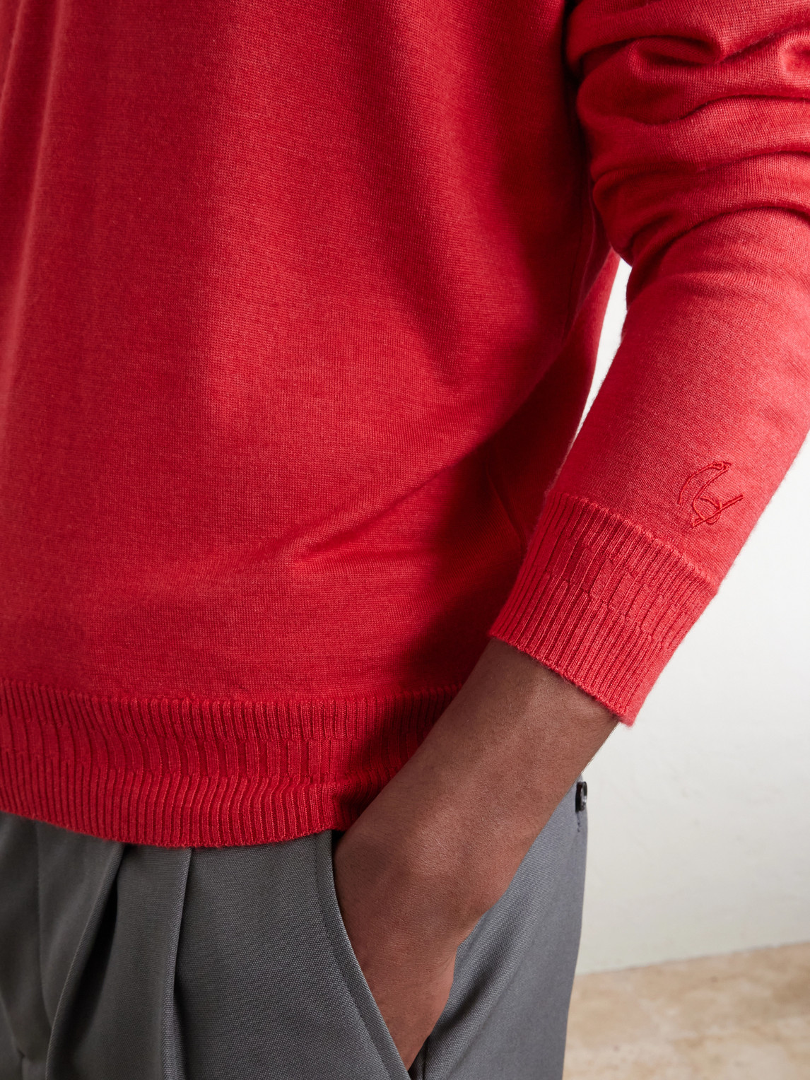 Bill Nighy Cashmere And Silk-Blend Polo T-Shirt