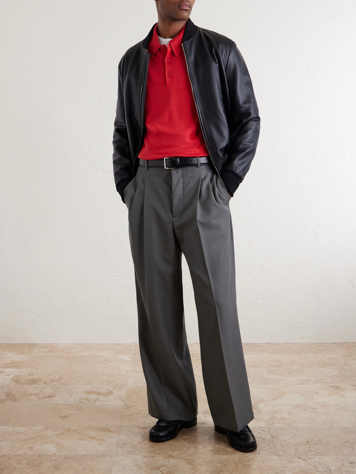 Bill Nighy Cashmere And Silk-Blend Polo T-Shirt
