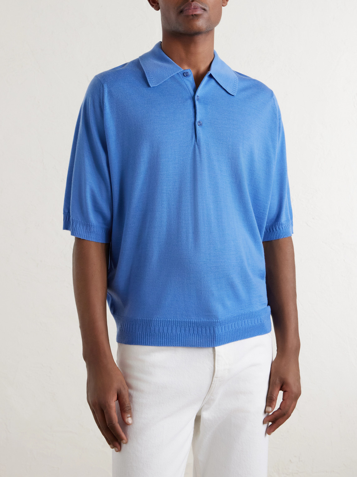 Bill Nighy Merino Wool Polo T-Shirt