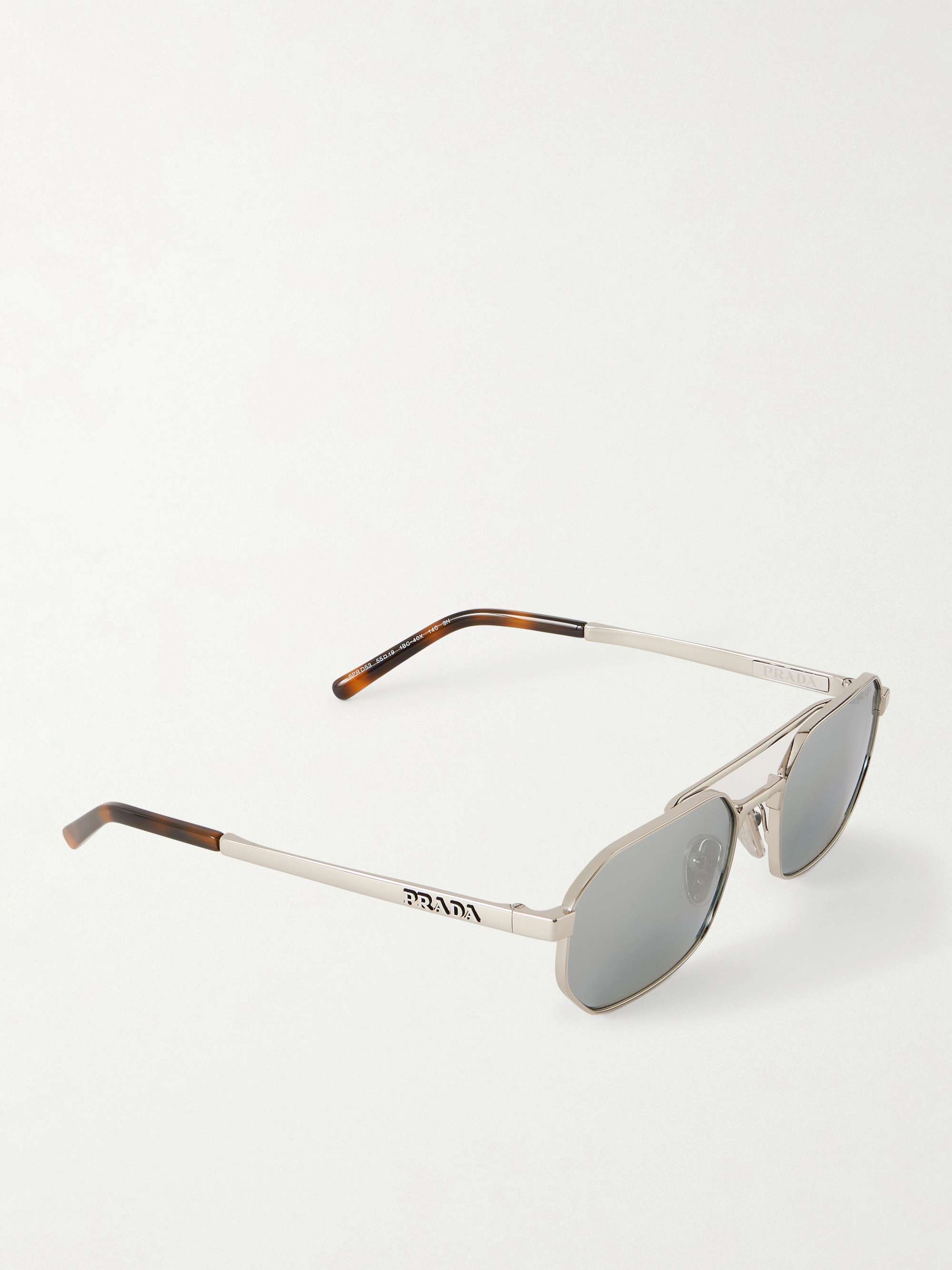 PRADA EYEWEAR Aviator-Style Silver-Tone Sunglasses for Men | MR PORTER