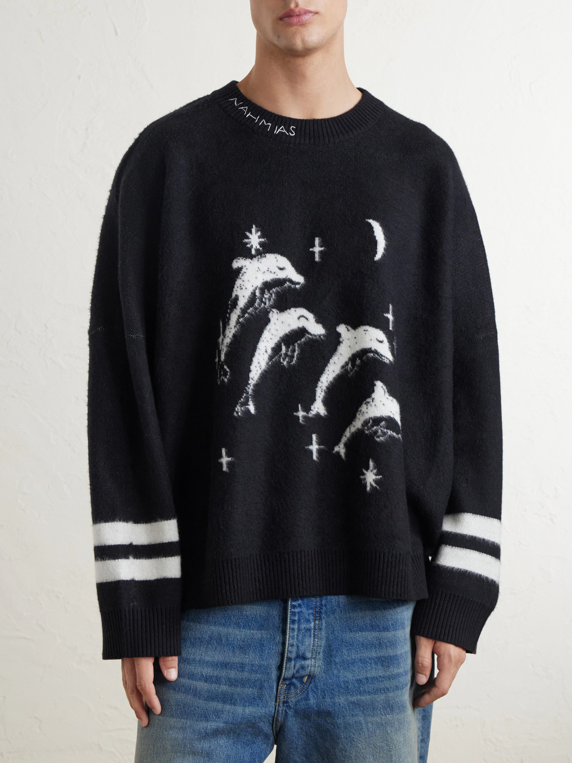 Dolphin Dreams Logo-Embroidered Cotton And Wool-Blend Sweater