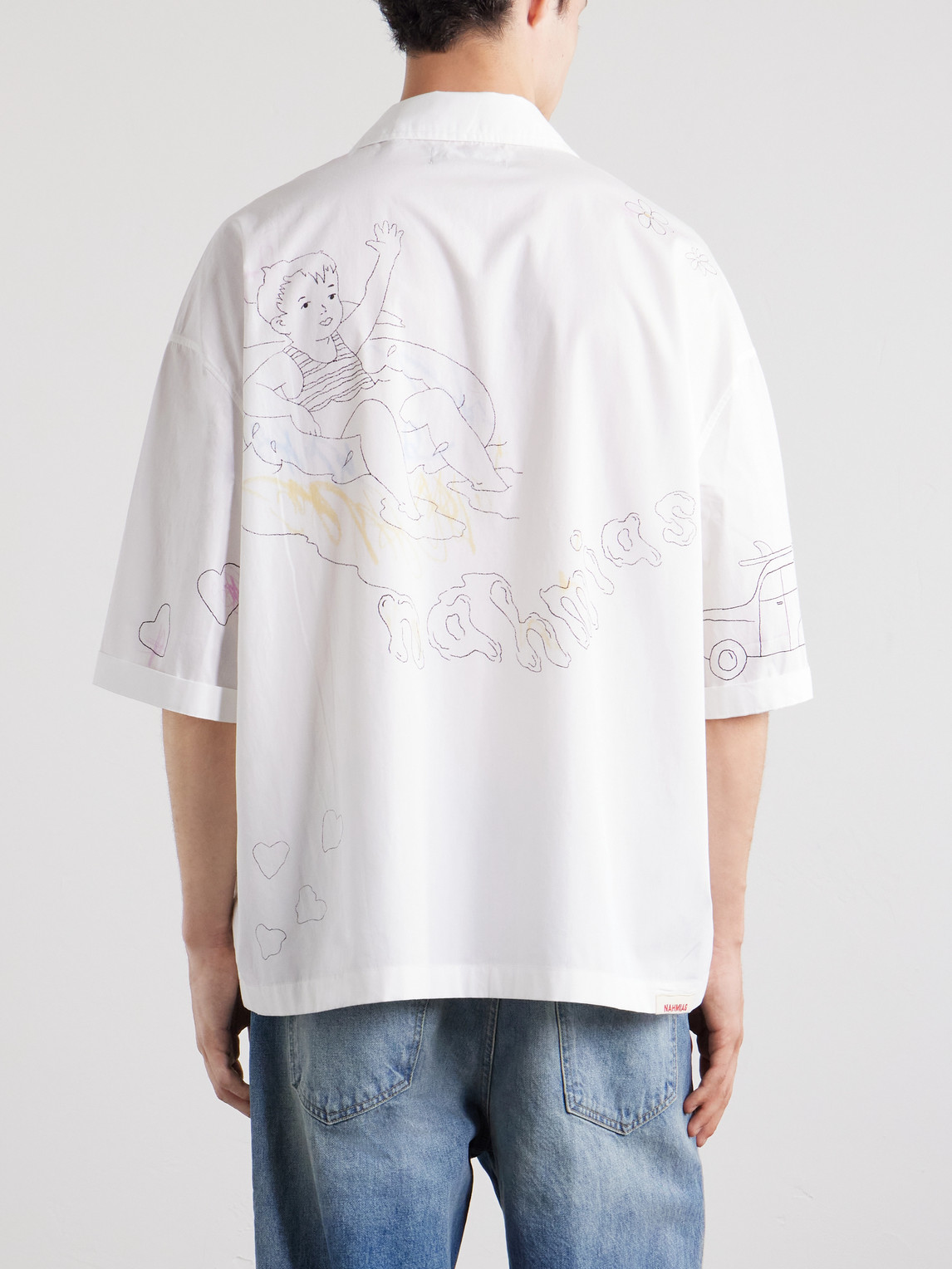 Scribble Cotton-Blend Poplin Shirt