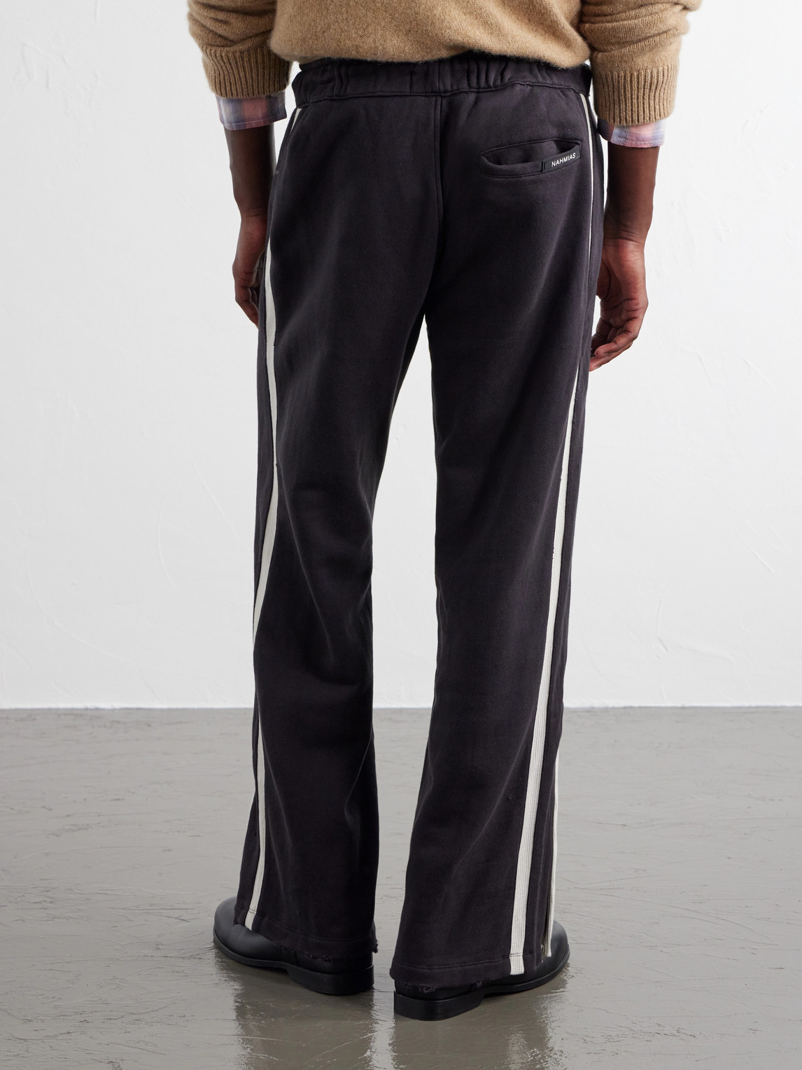 Repaired Wide-Leg Cotton-Jersey Drawstring Sweatpants