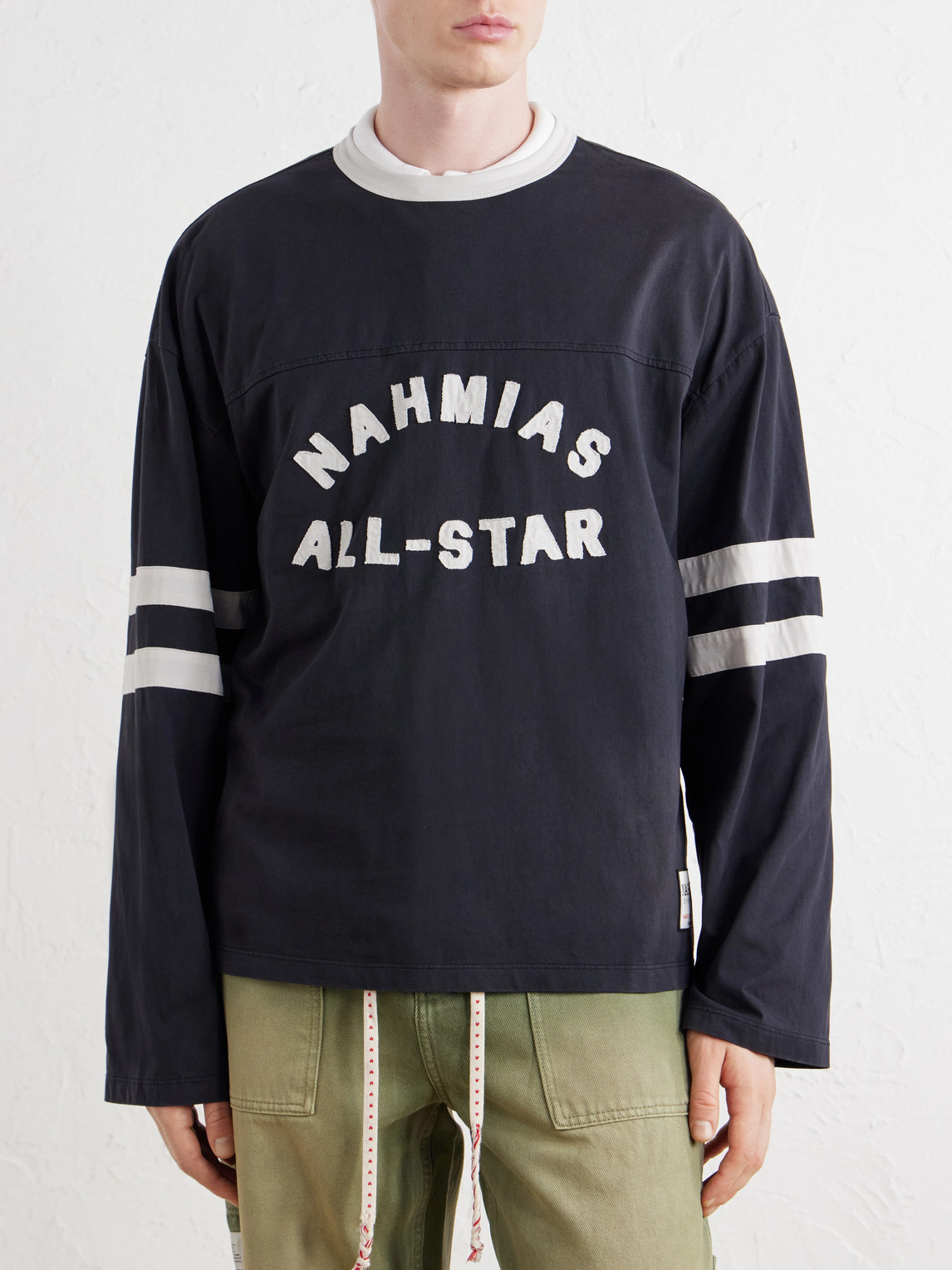 All Star Varsity Logo-Appliquéd Striped Cotton-Jersey T-Shirt