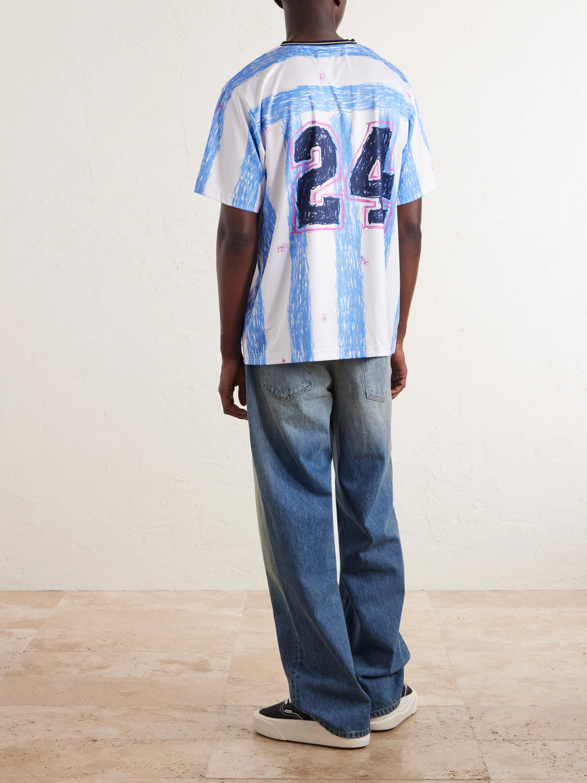 Scribble Logo-Print Striped Jersey T-Shirt